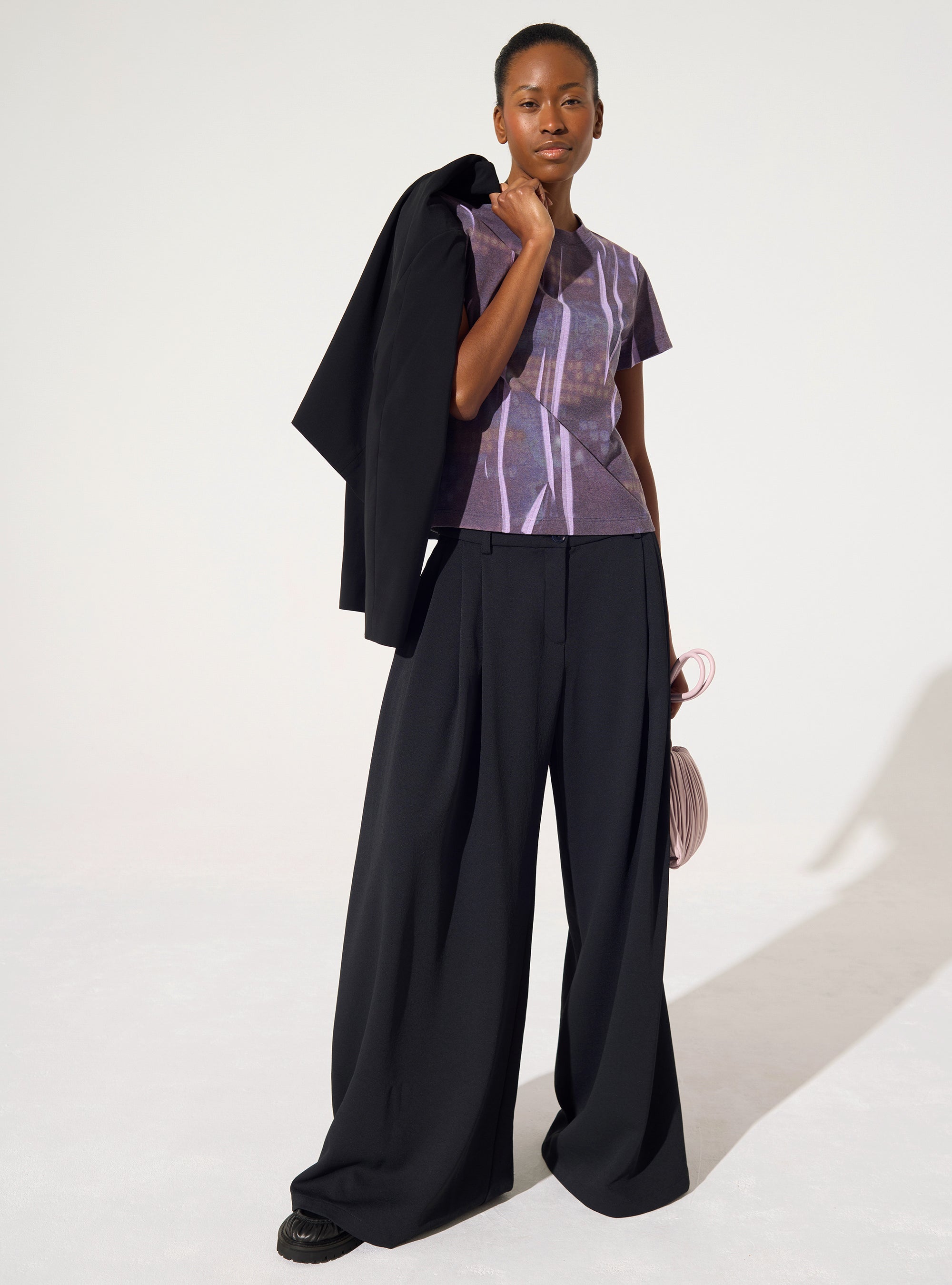 T-shirt imprimé maison violet Cotélac