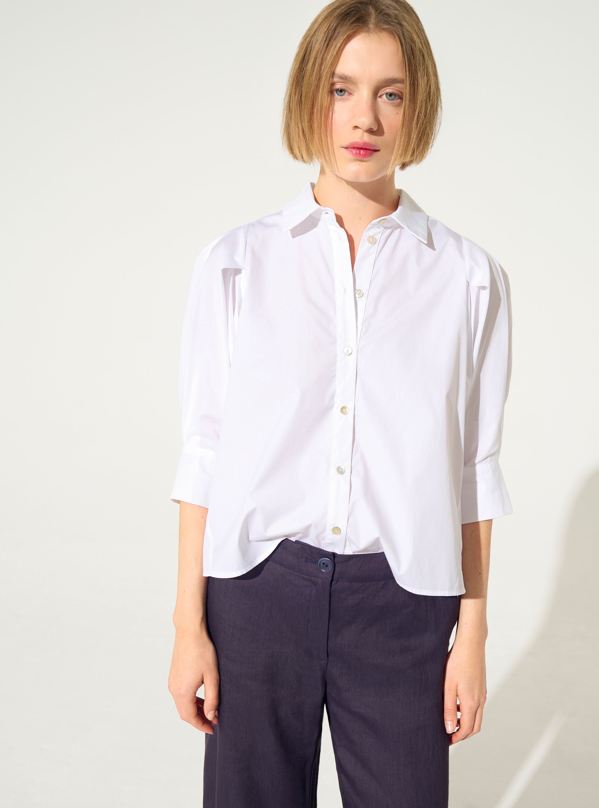 Loose white cotton shirt