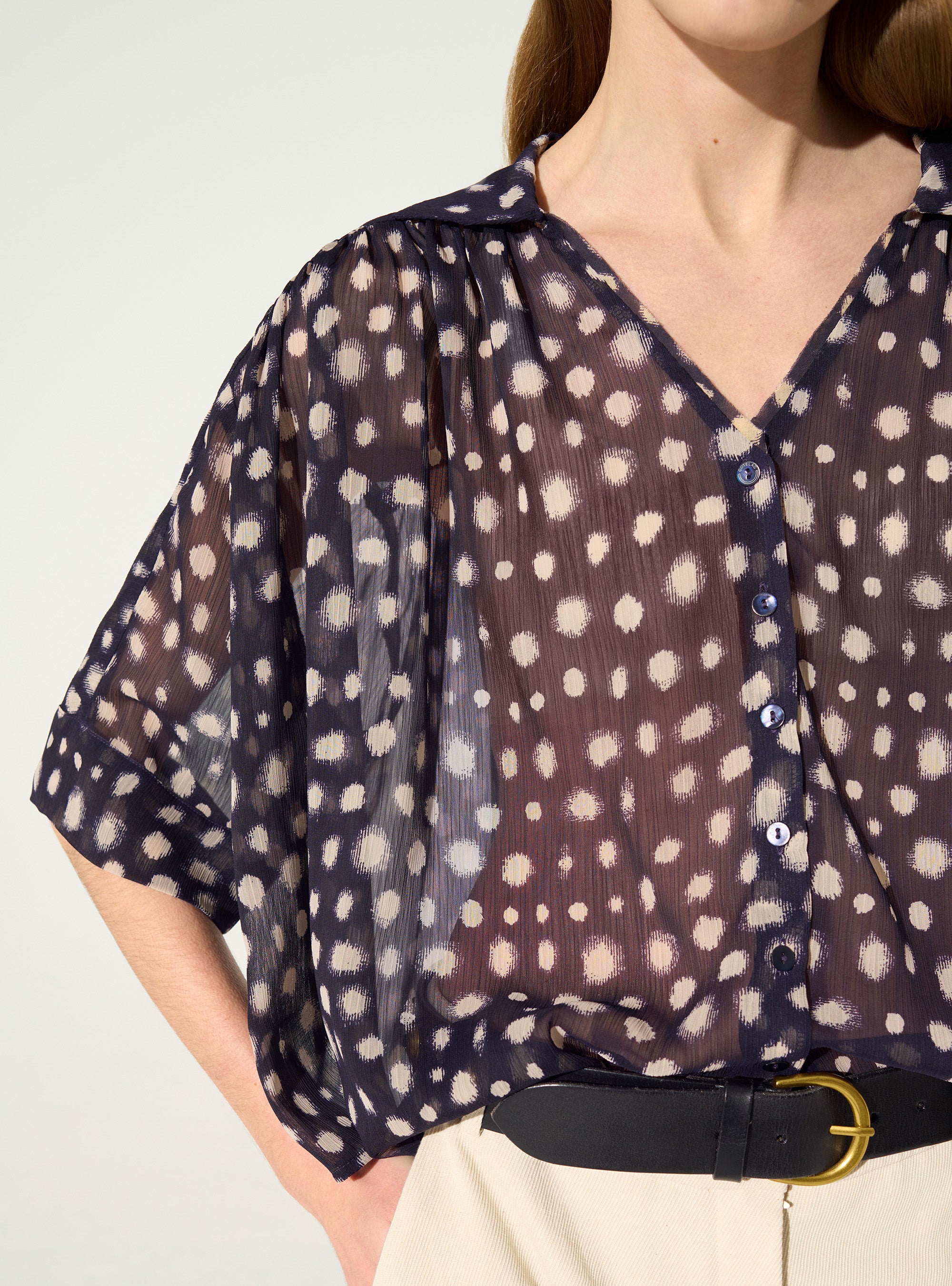 Chemise oversize XXL imprimé maison violette