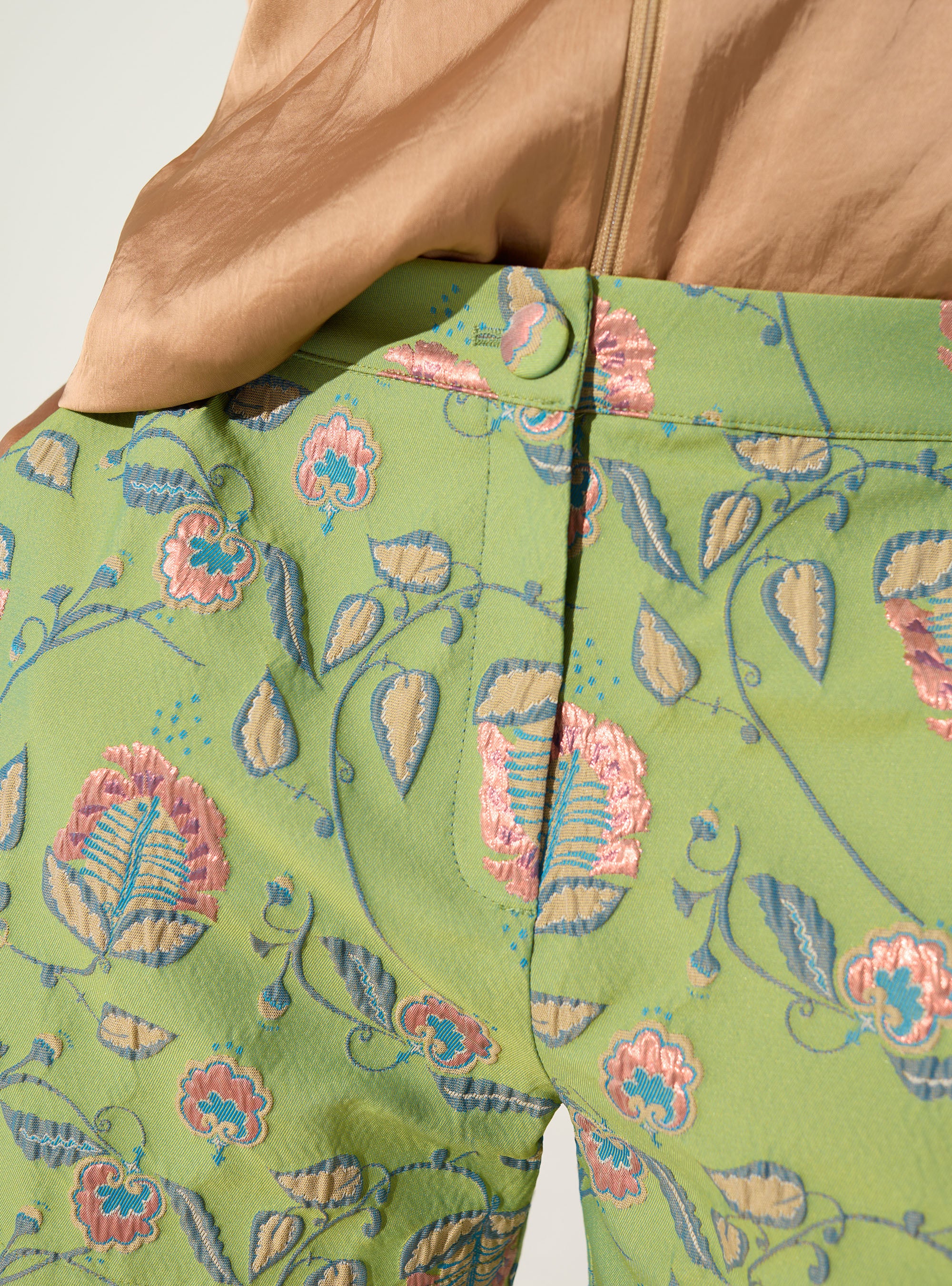 Green printed shorts