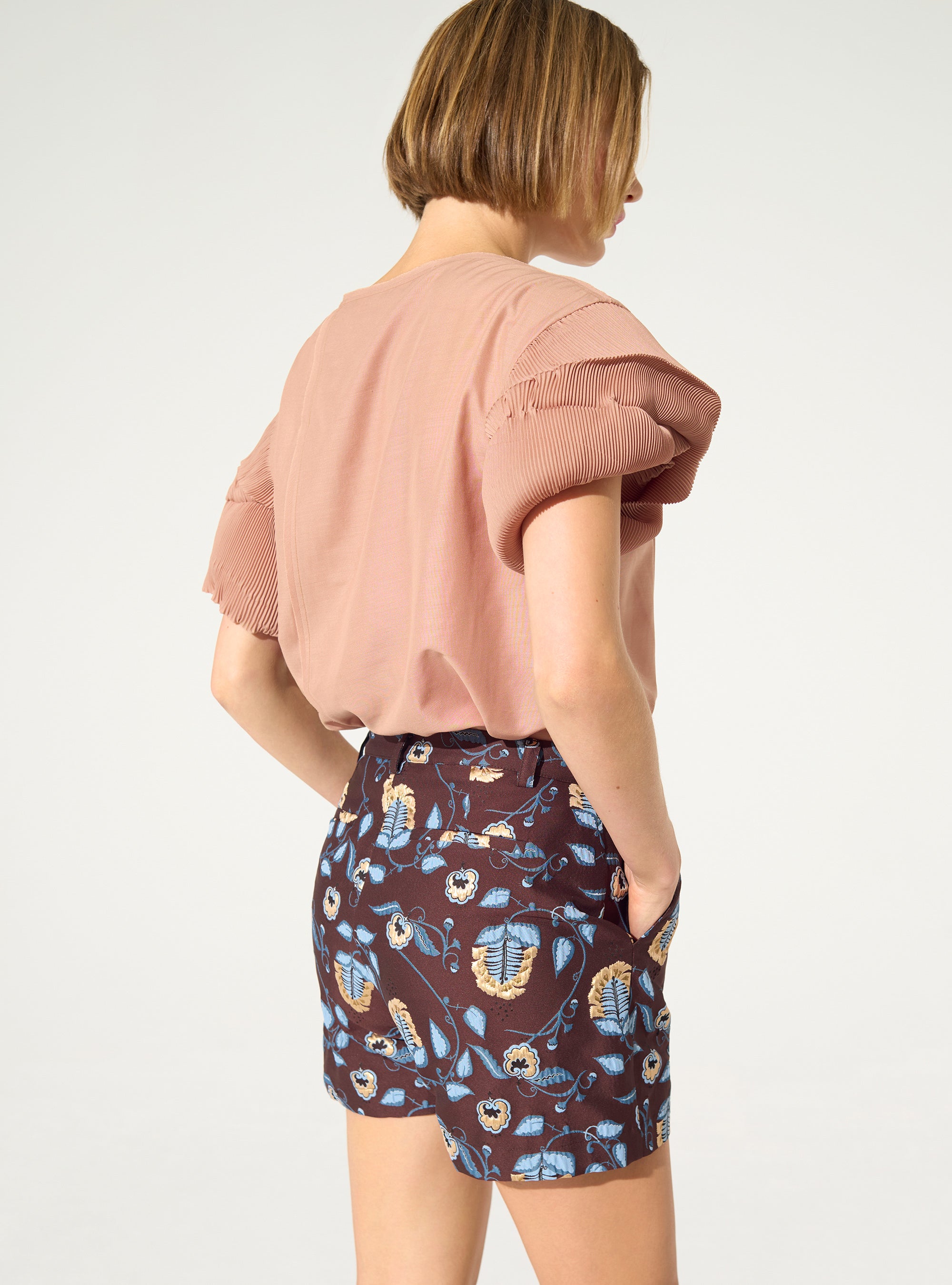 Lila Jacquard-Shorts