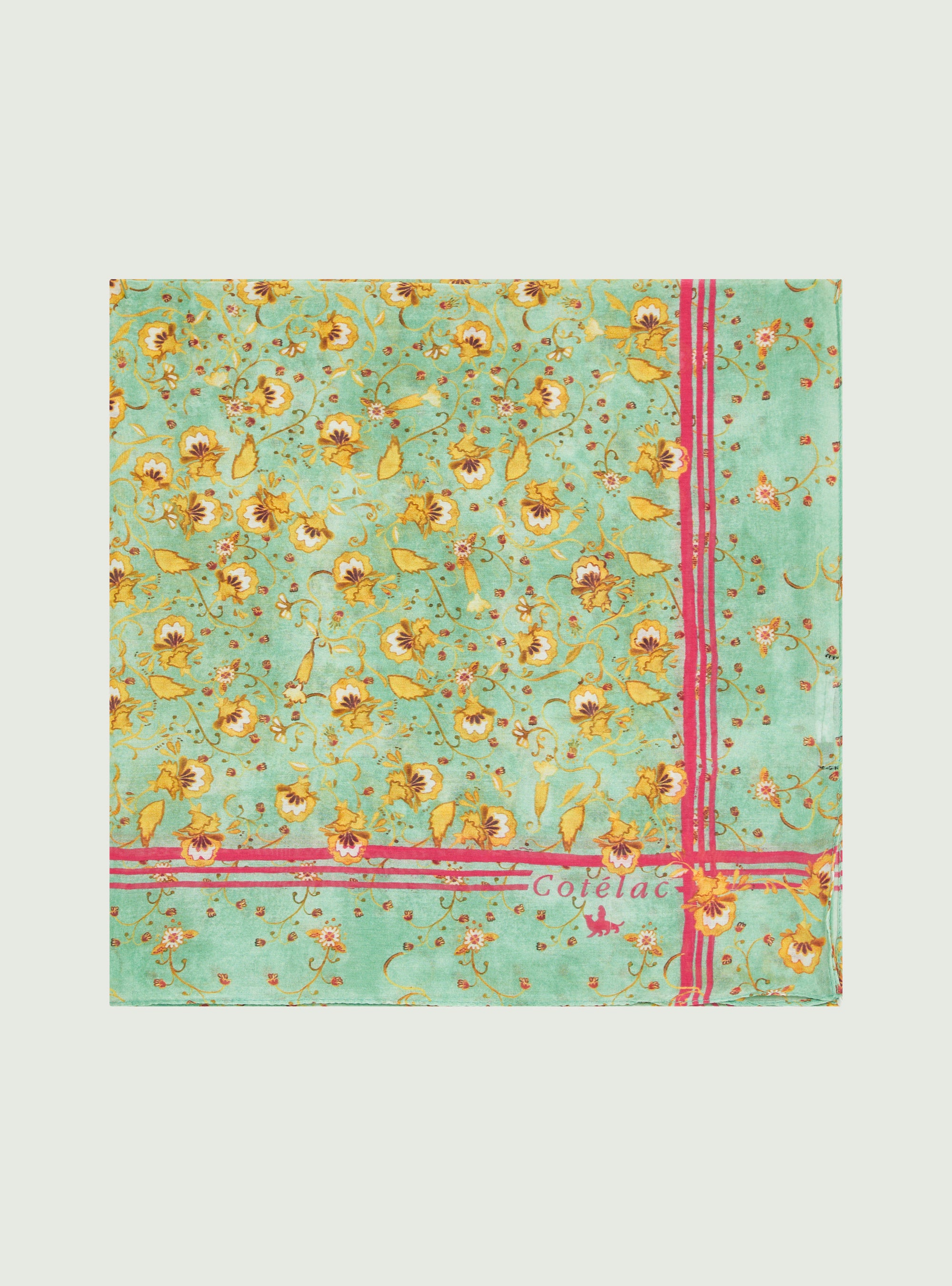 Bandana-style scarf in cotton and silk