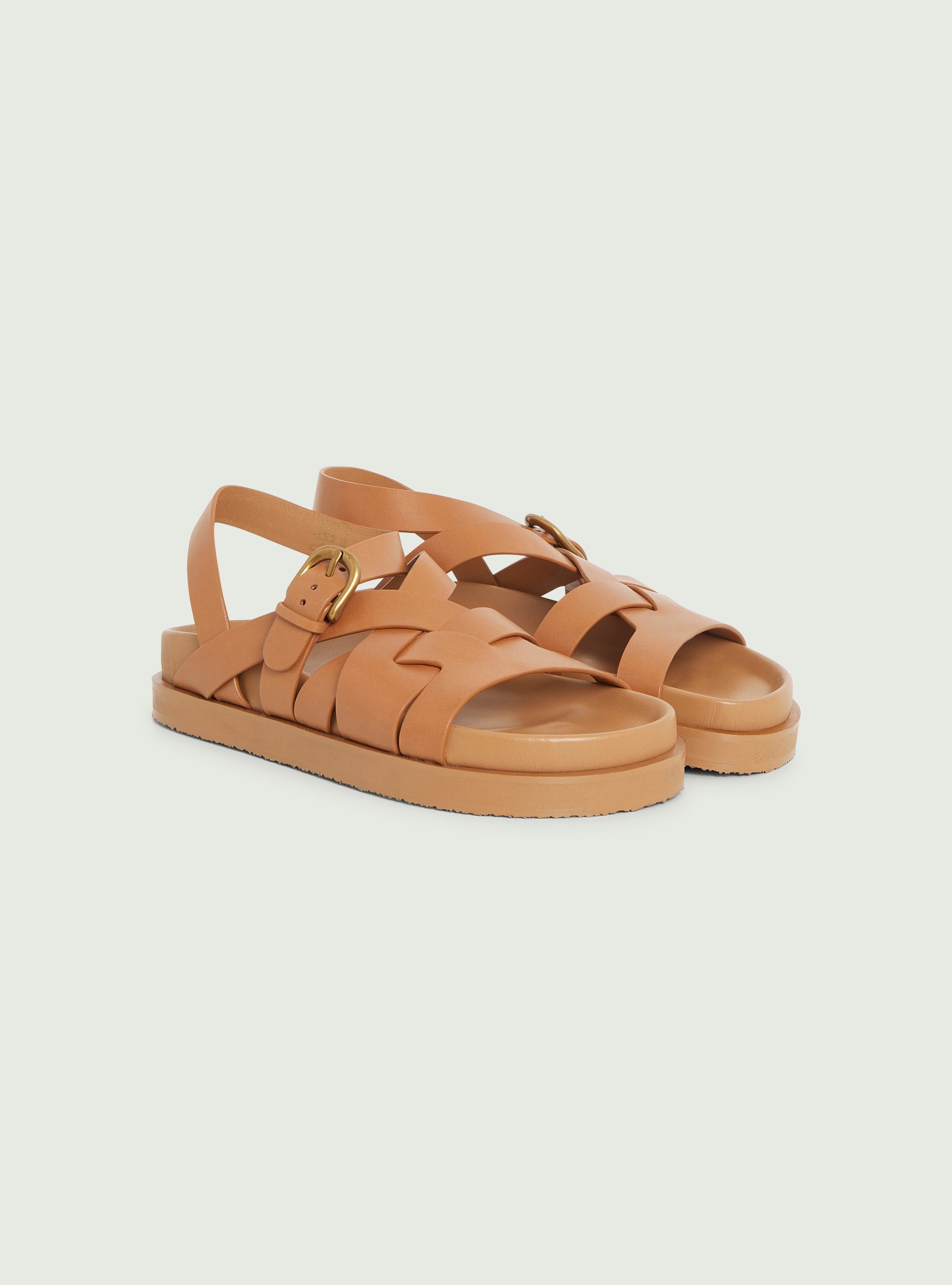 Brown leather sandals
