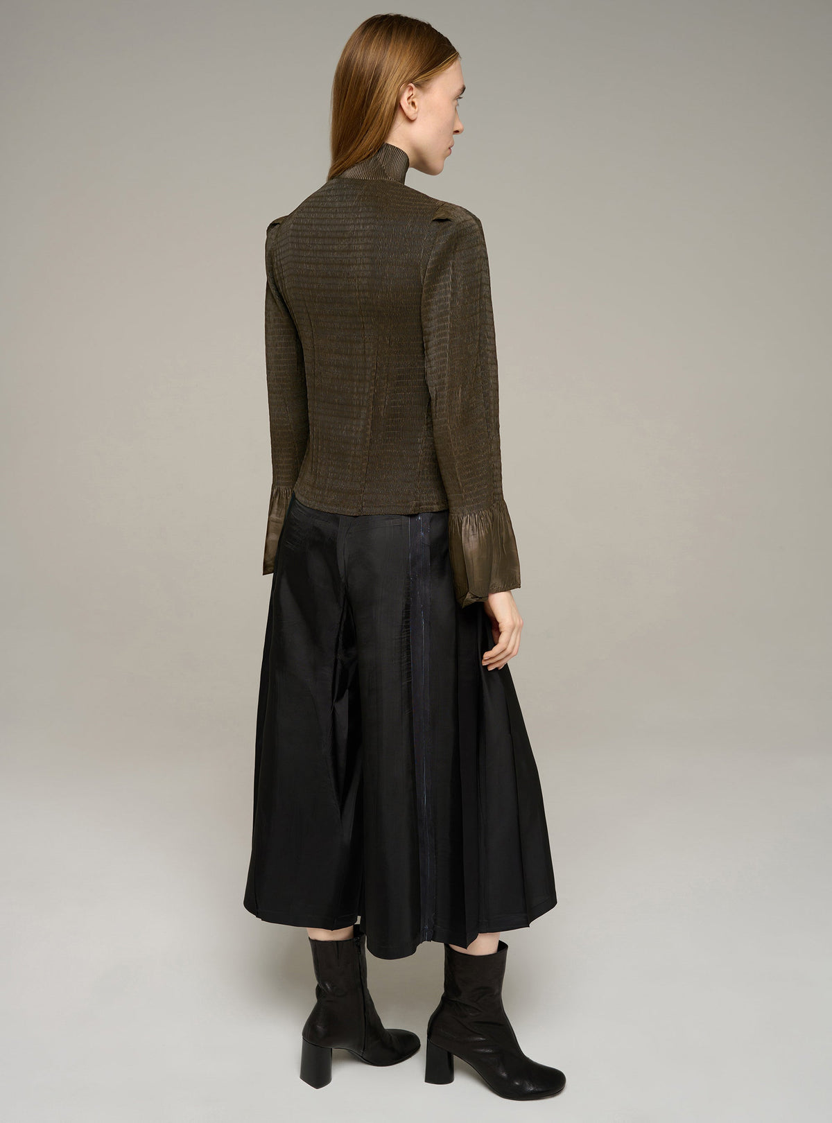 Chemise ajustée manches longues plissée Cotélac