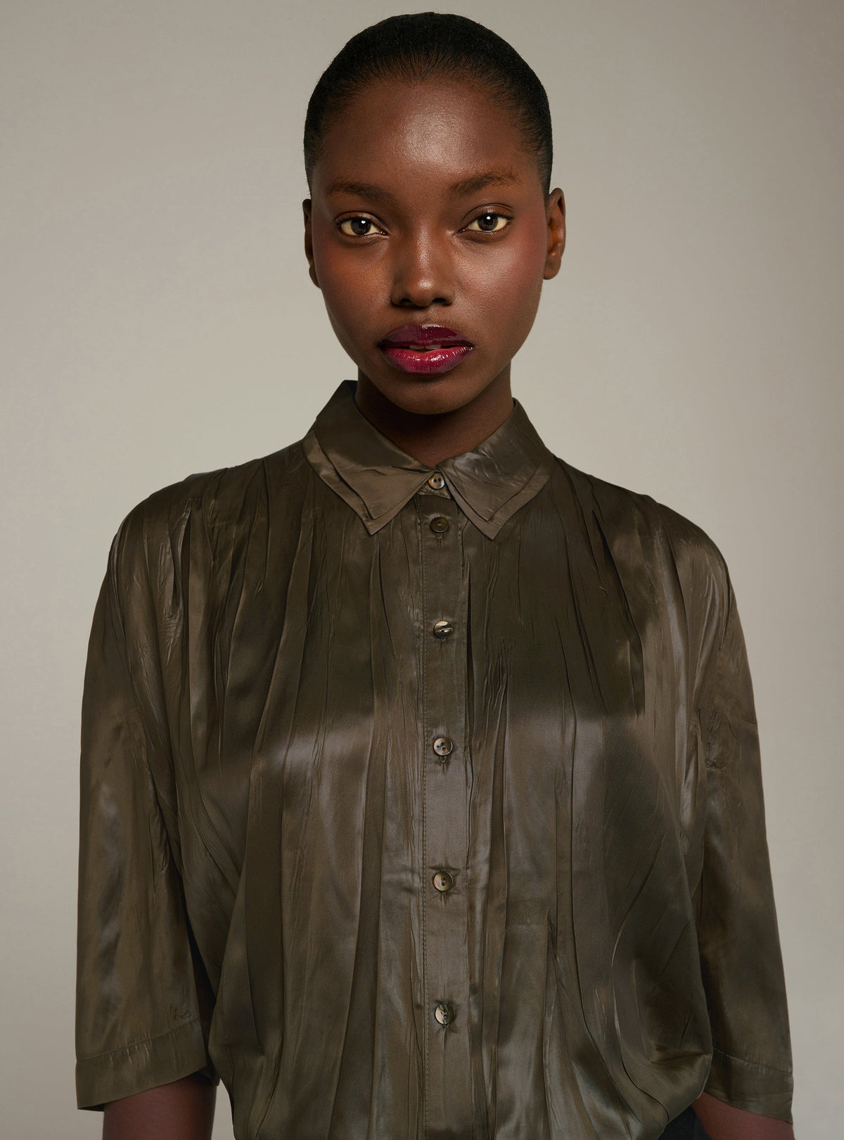 Chemise courte oversize plissée Cotélac