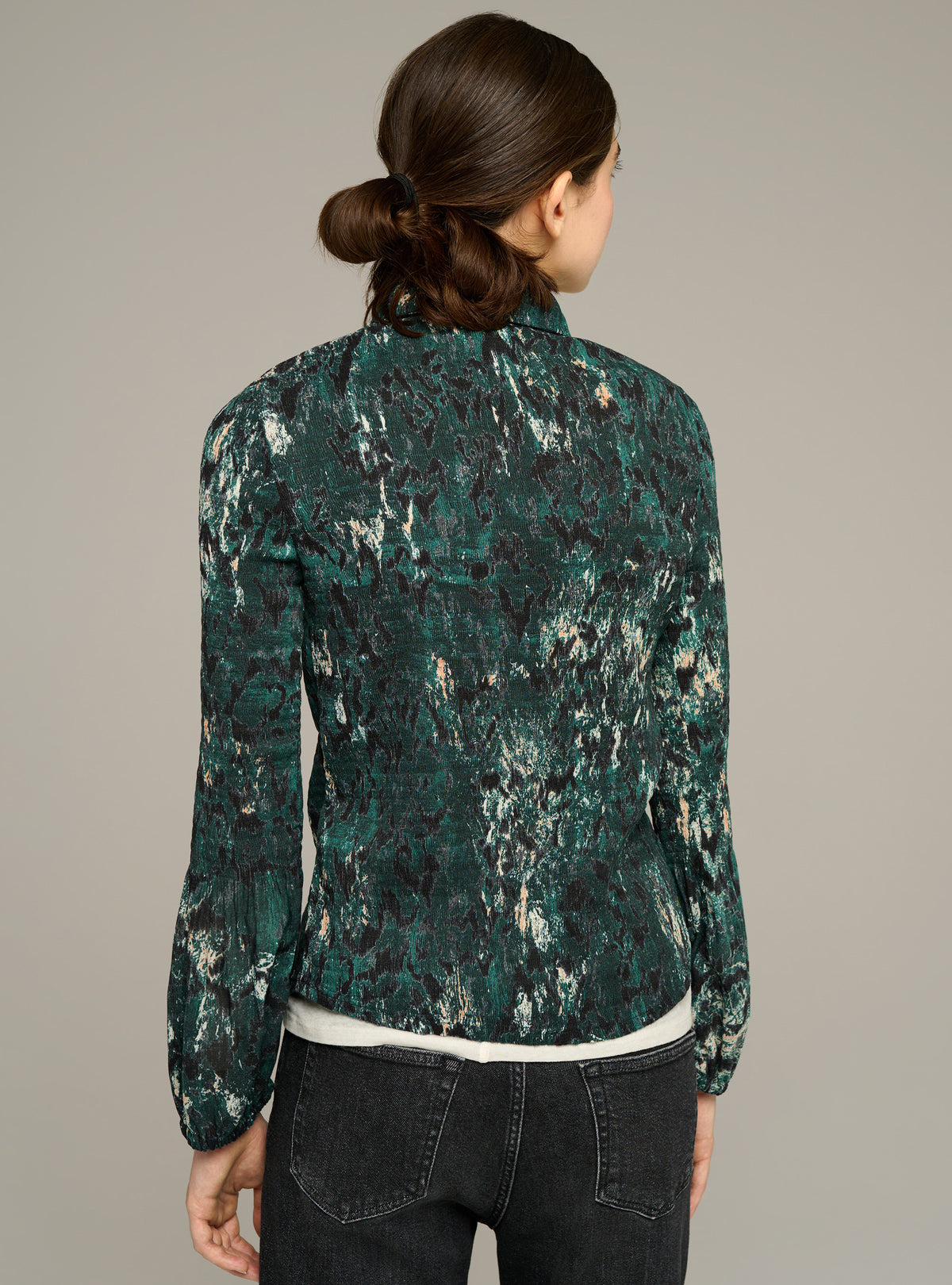 Tailliertes Langarmhemd mit Print