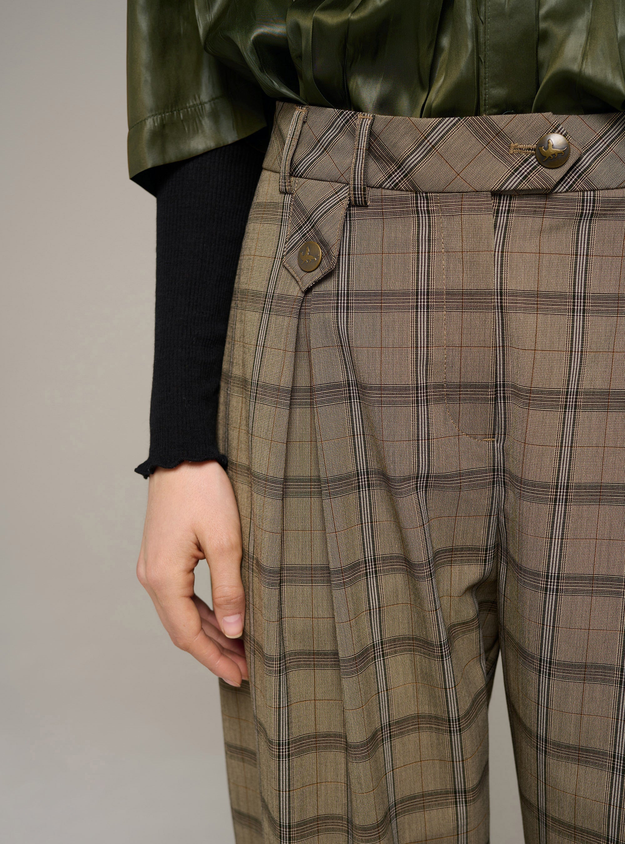 Cotélac pantalon carrotte à carreaux