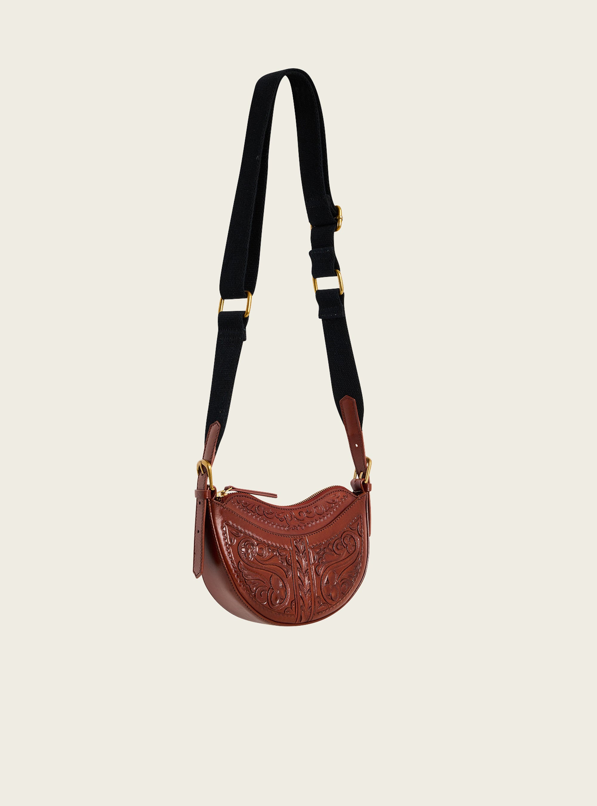 Mini sac en cuir gravé