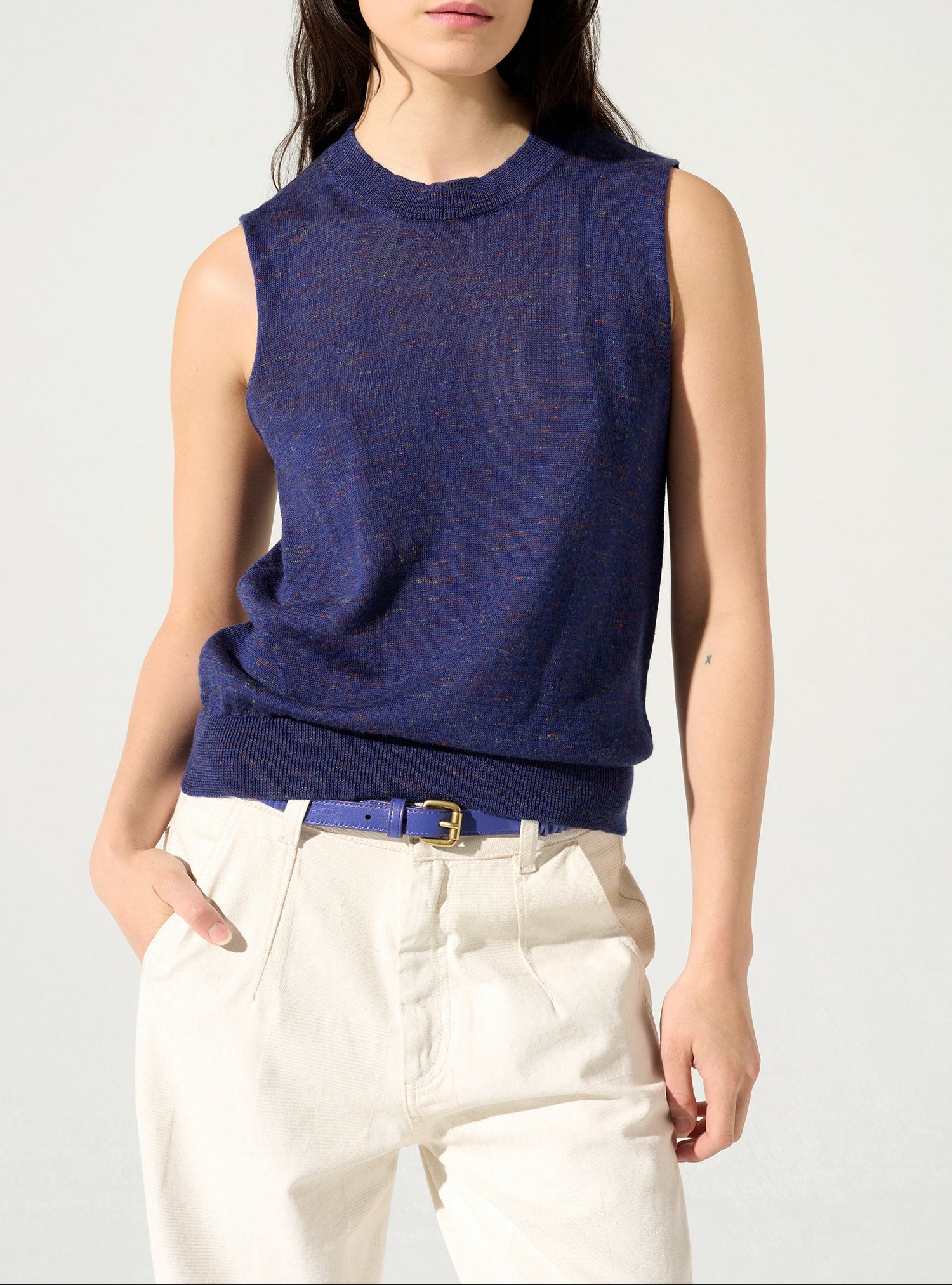 Ärmelloser Pullover