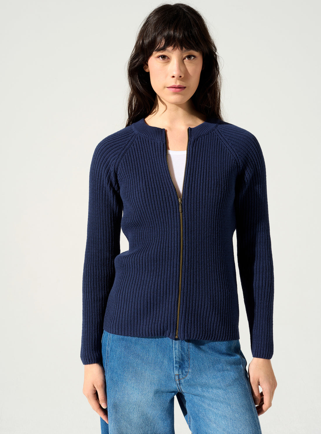 Strickjacke mit Reißverschluss