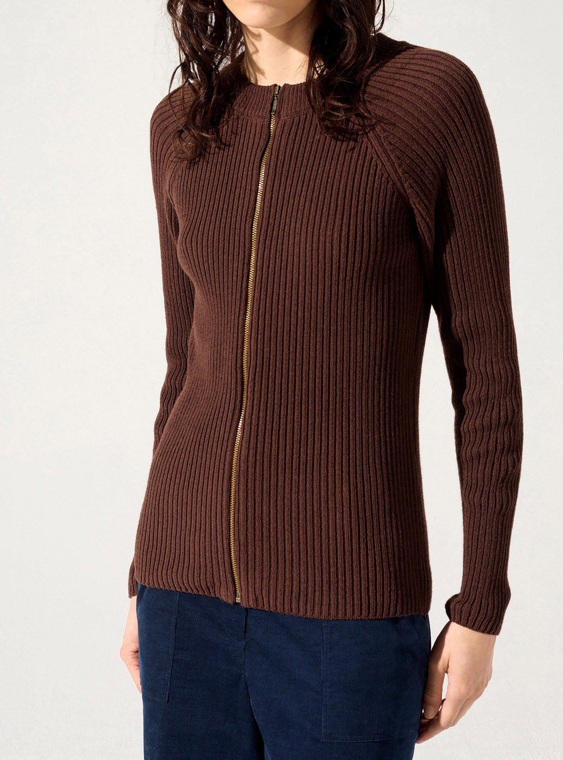 Strickjacke mit Reißverschluss