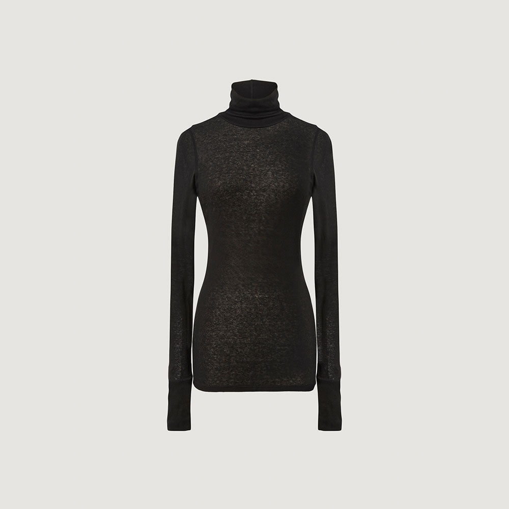 T-shirt col roulé acoté 