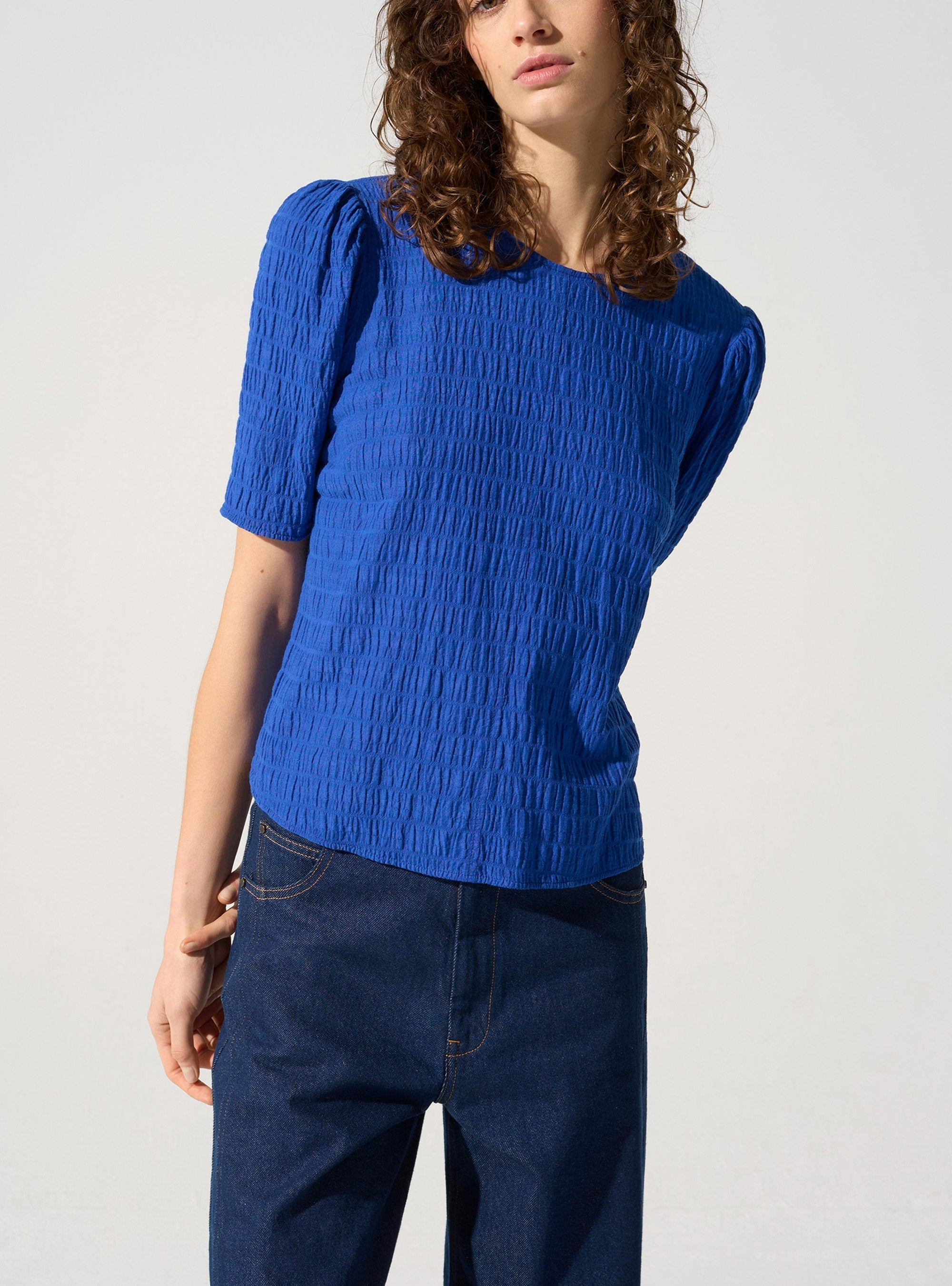 Blouse manches 3/4 acoté 