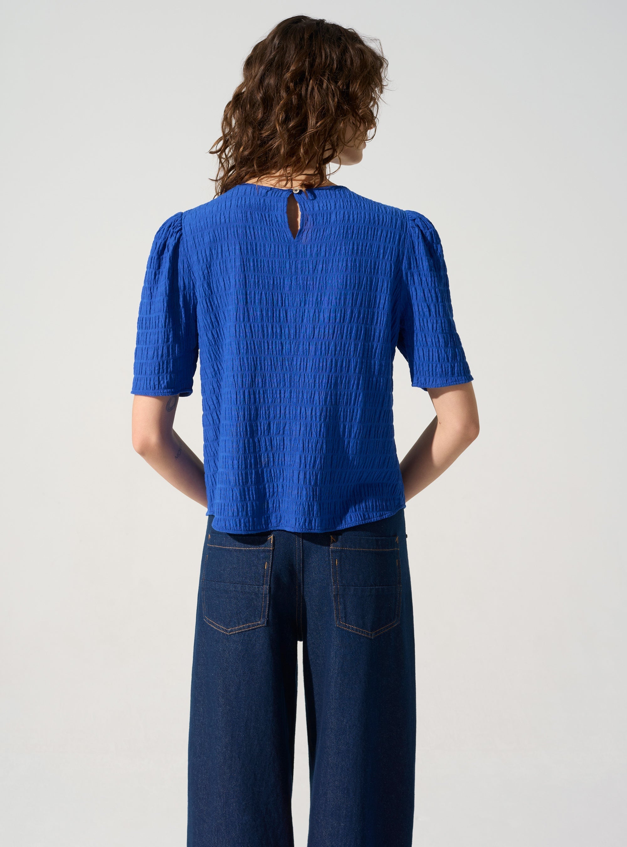 Blouse manches 3/4 acoté 
