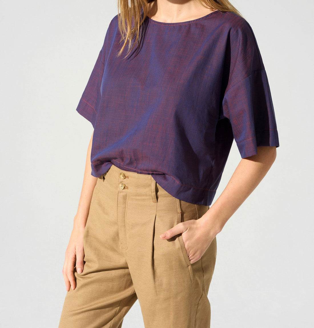 T-shirt coupe droite acoté 