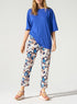 Pantalon droit imprimé acoté 