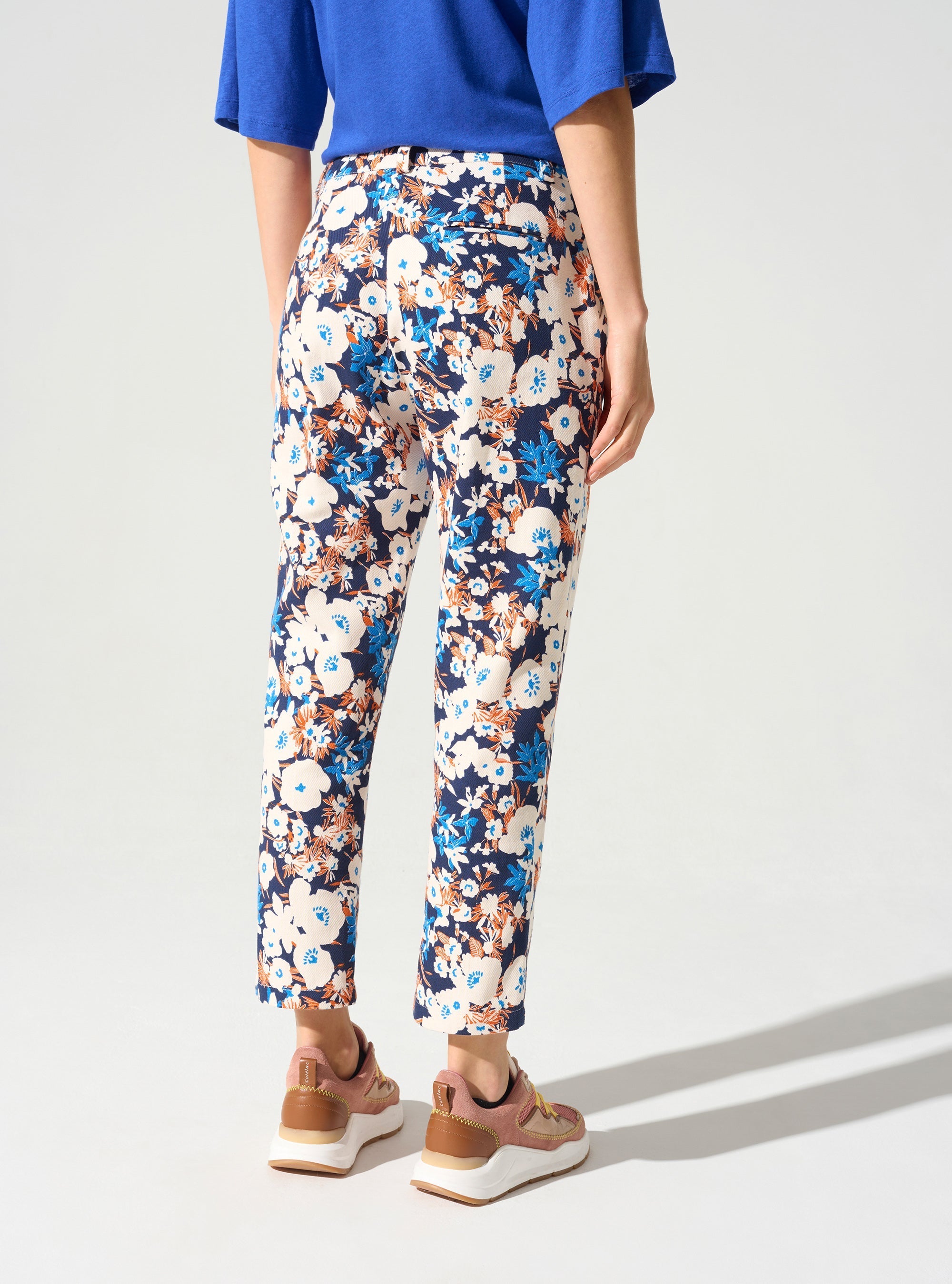 Pantalon droit imprimé acoté 