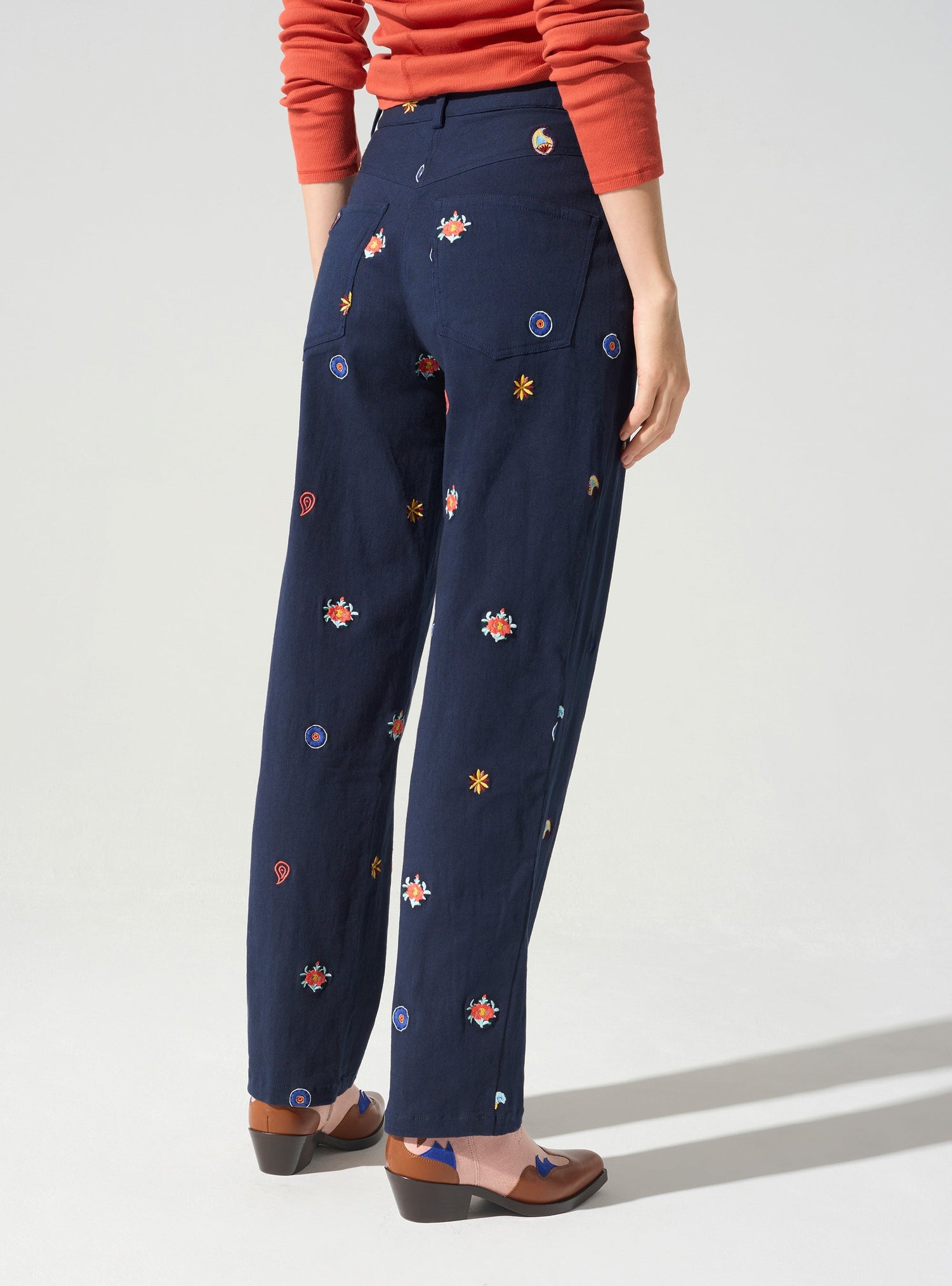 Five-pocket denim pants