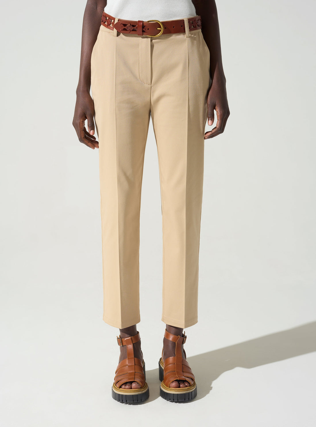 Pantalon cigarette acoté 