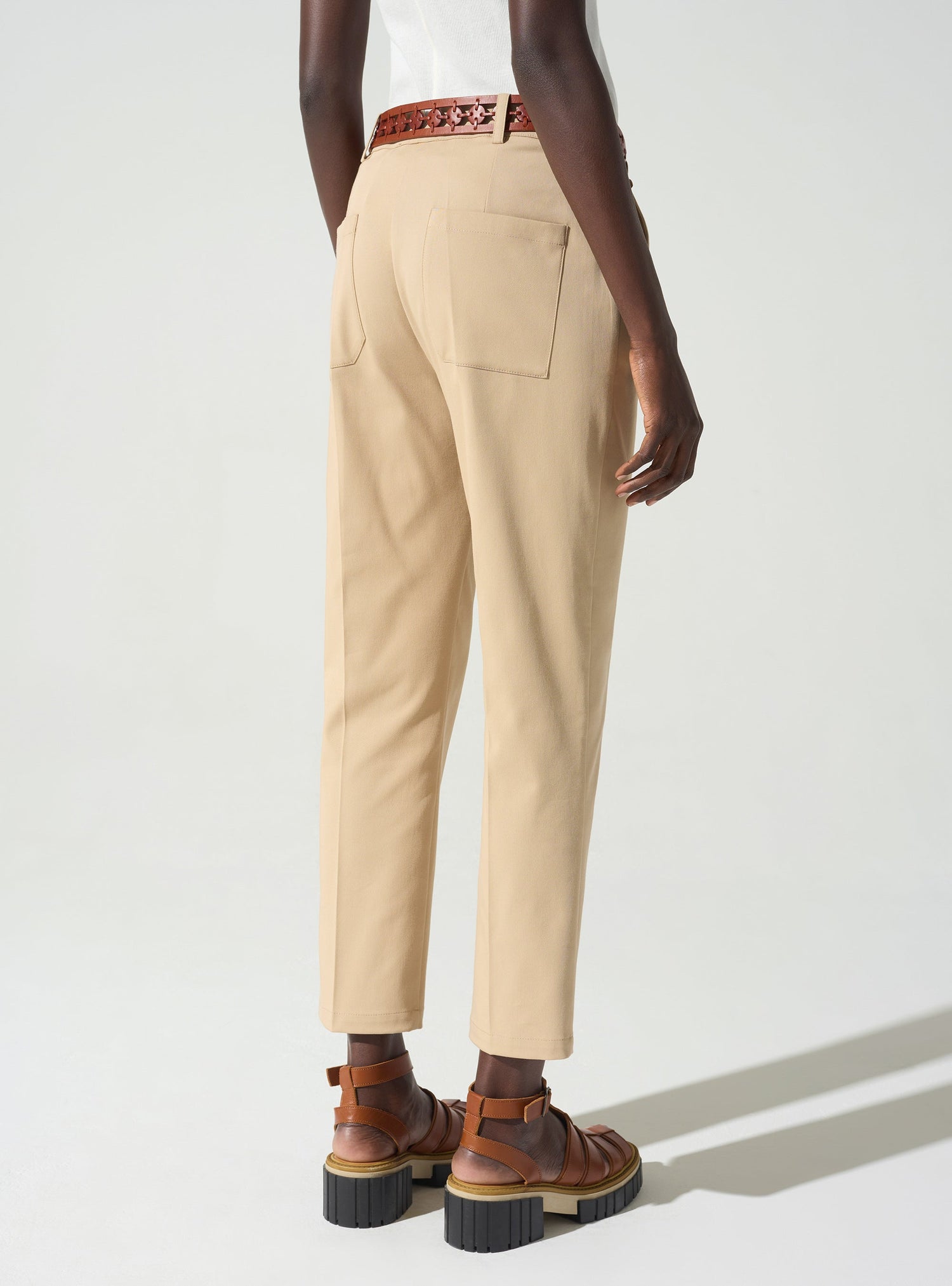 Pantalon cigarette acoté 
