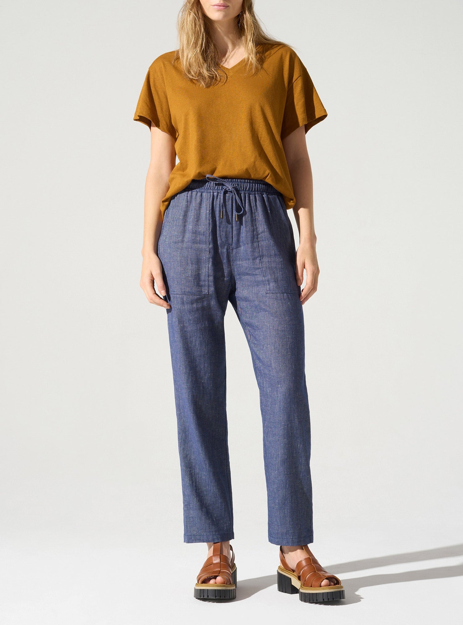Pantalon décontracté acoté 