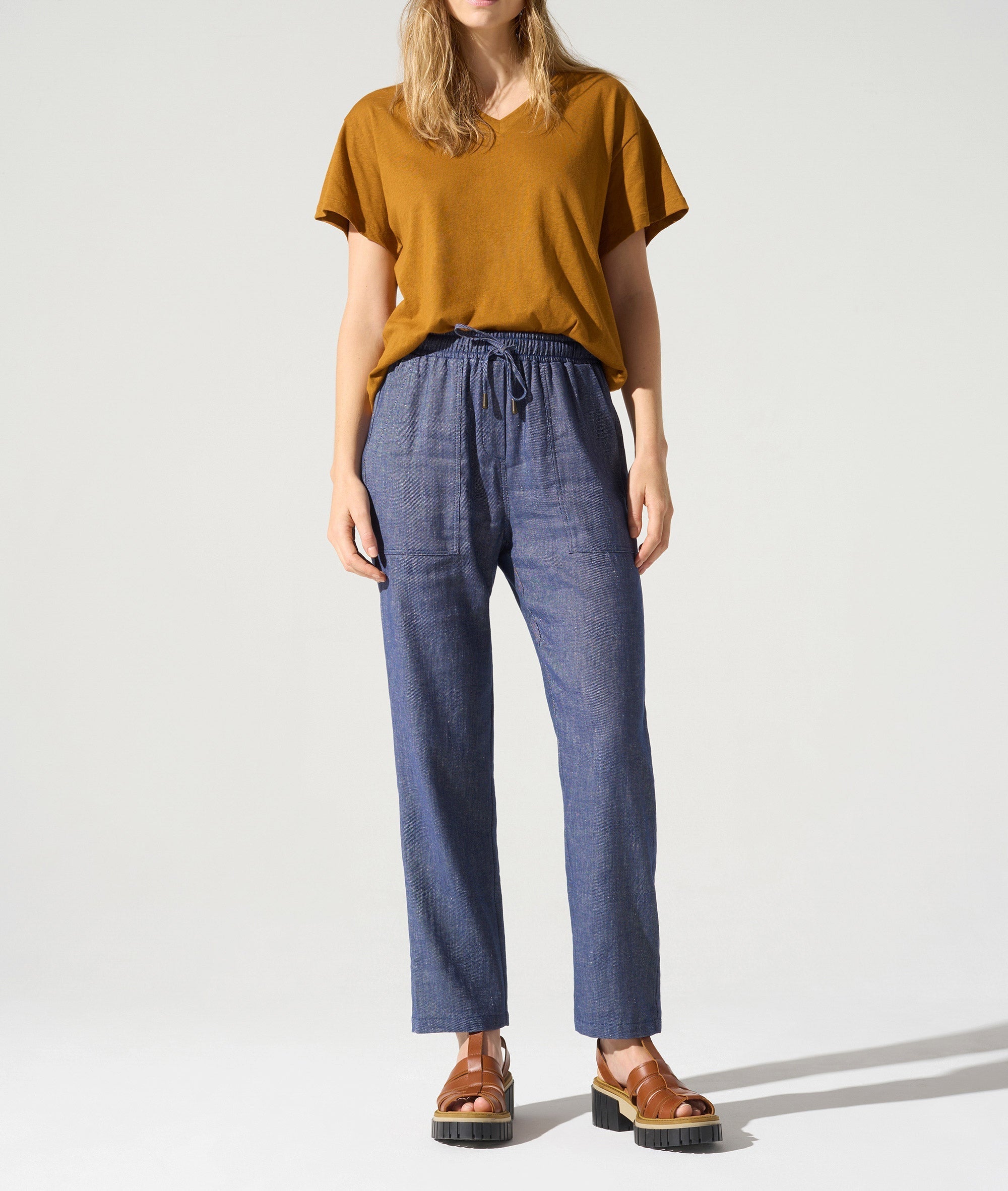 Pantalon décontracté acoté 