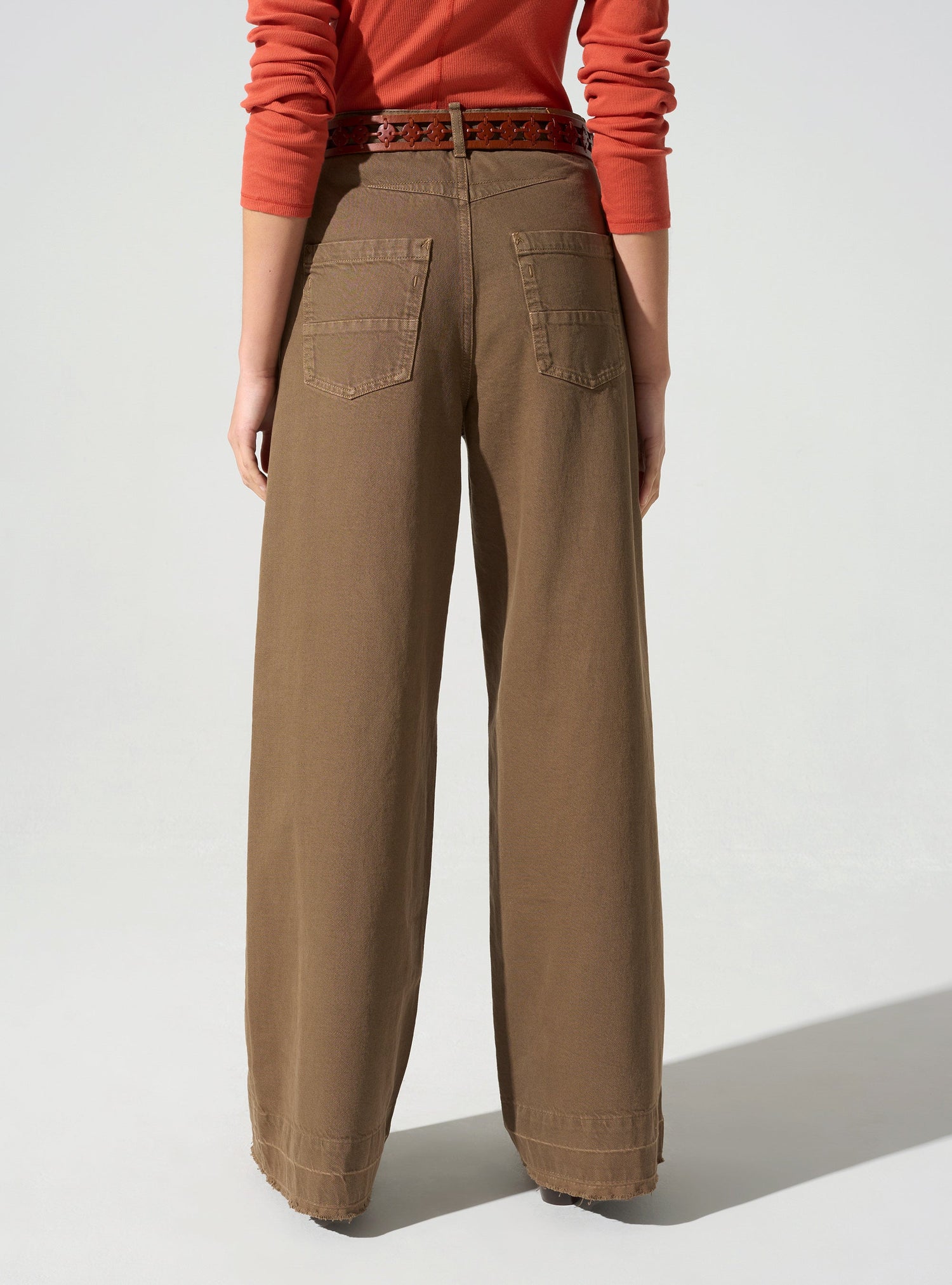Jean large taille haute acoté 