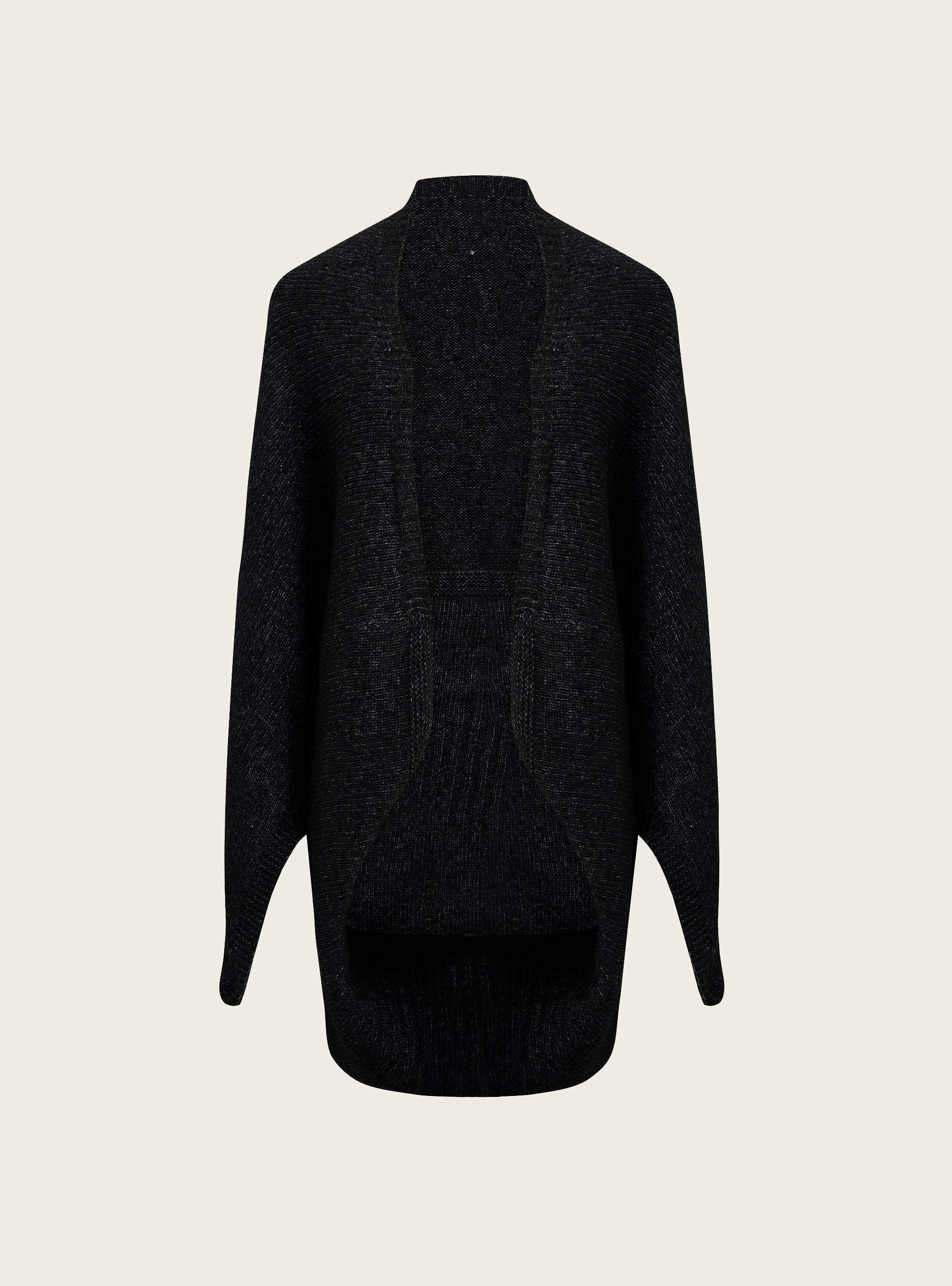 Cardigan sans manches en laine et coton acoté 