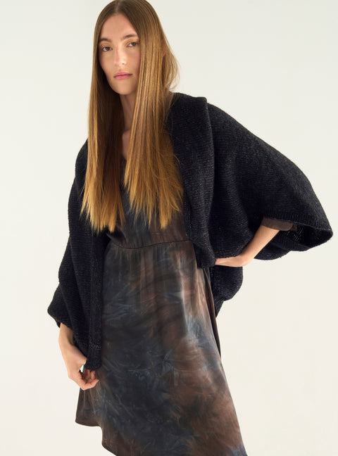Cardigan sans manches en laine et coton