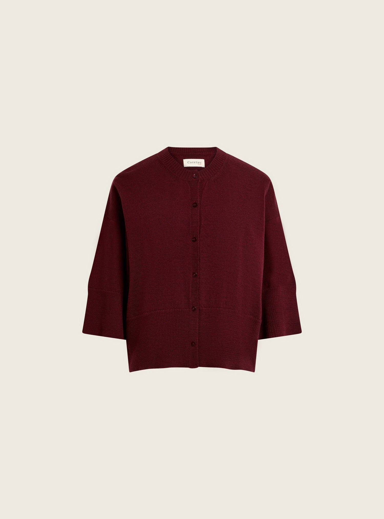 Cardigan T-shirt à manches courtes acoté 