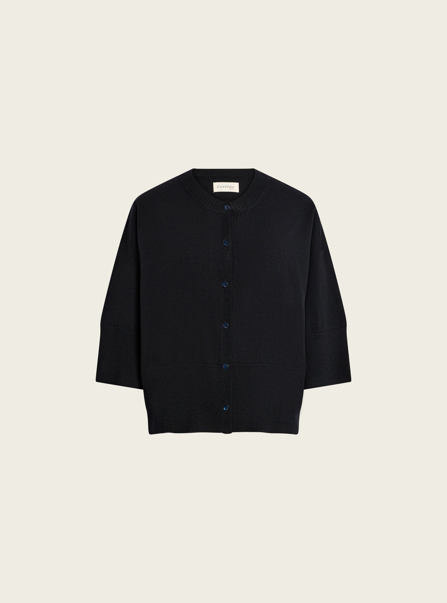 Cardigan T-shirt à manches courtes acoté 