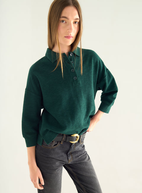 Oversized flame polo shirt