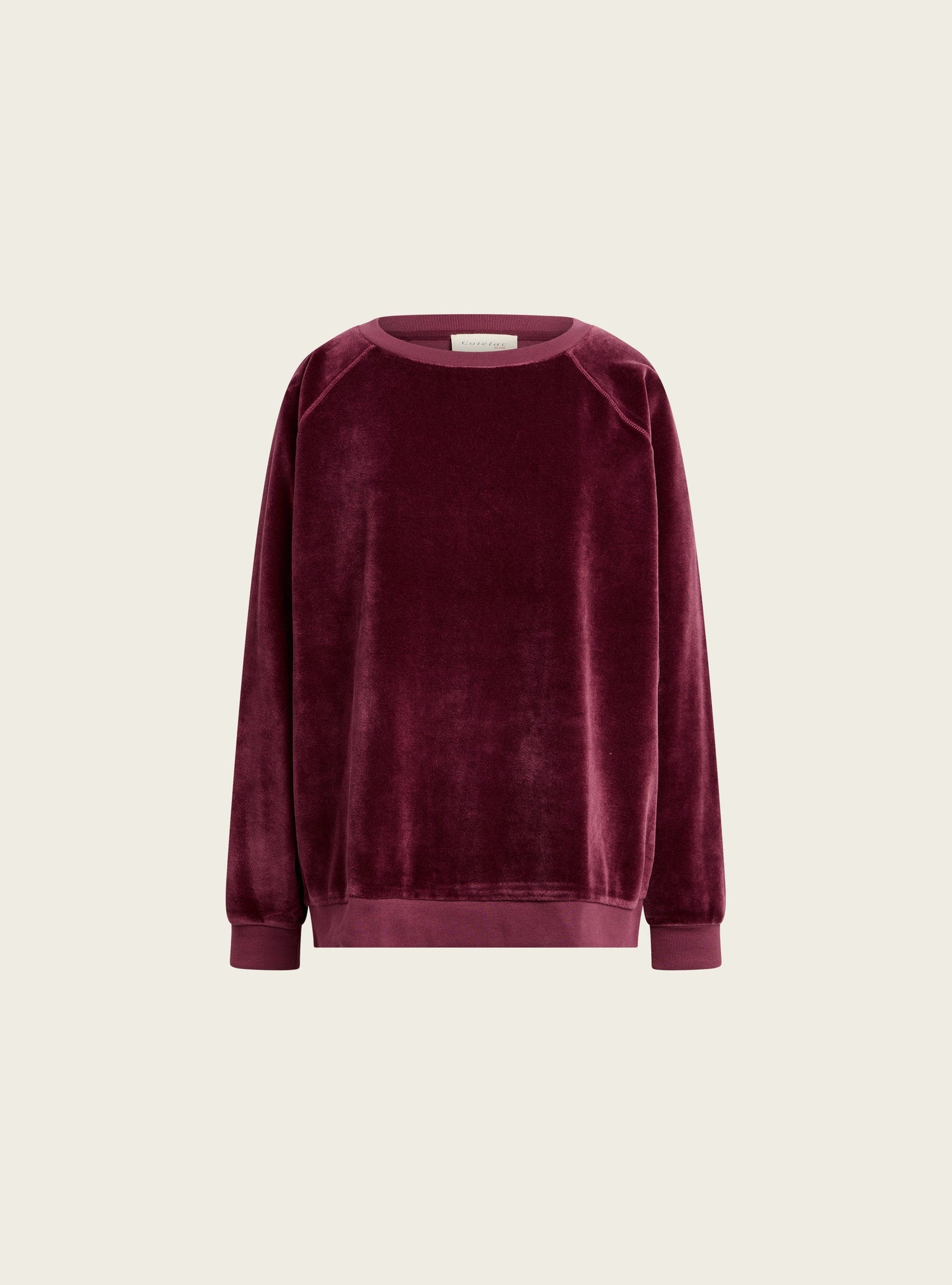 Sweat en velours de coton acoté 