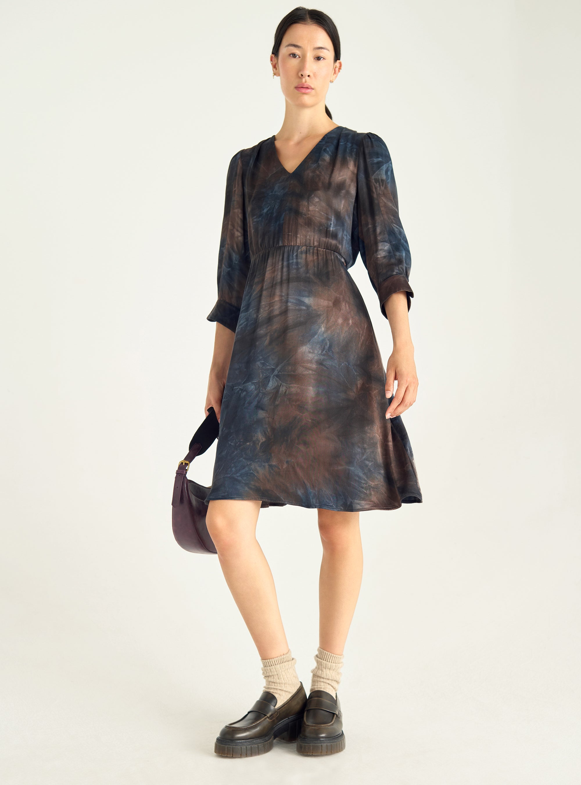 Kurzes bedrucktes Kleid