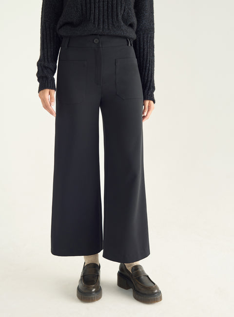 Hoch taillierte, verkürzte Hose