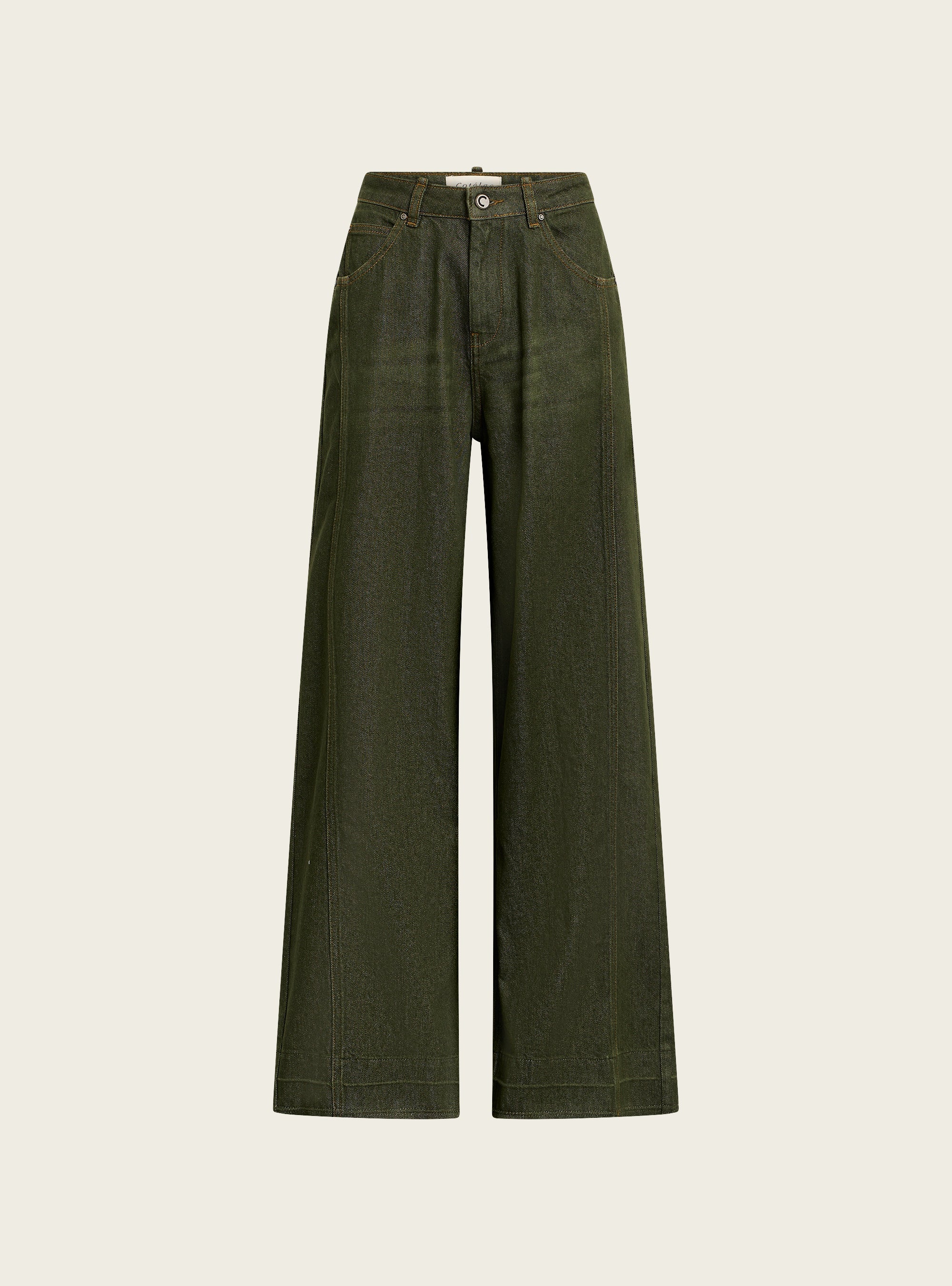 Jean large taille haute acoté 