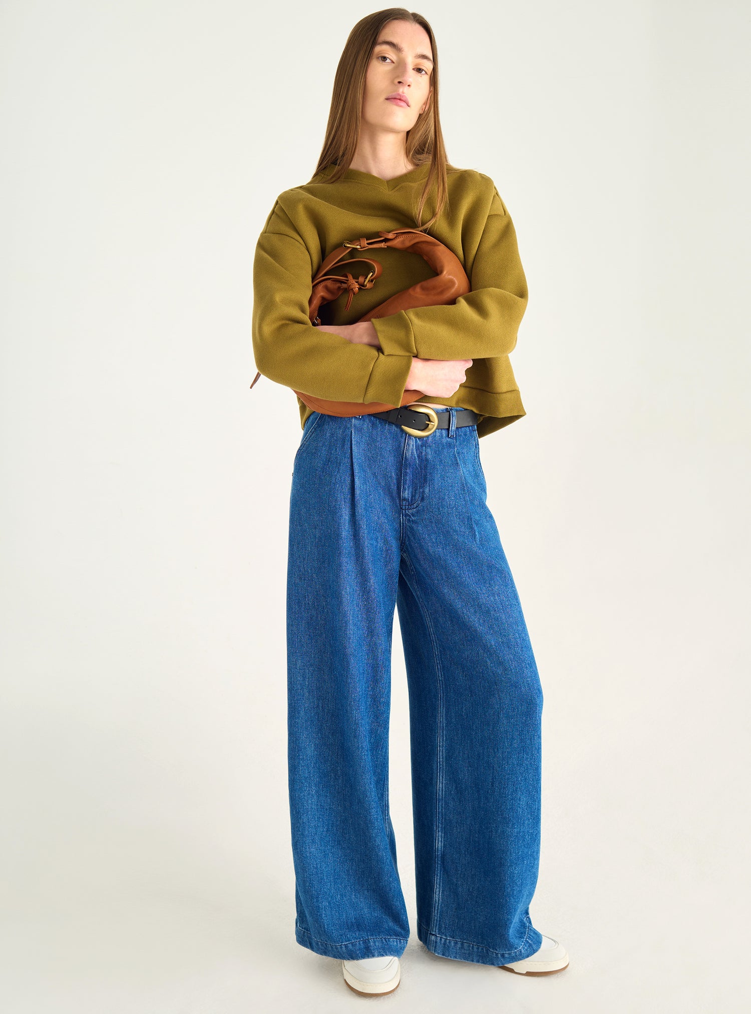 High-Waist-Jeans mit lockerer Passform aus Lyocell-Denim