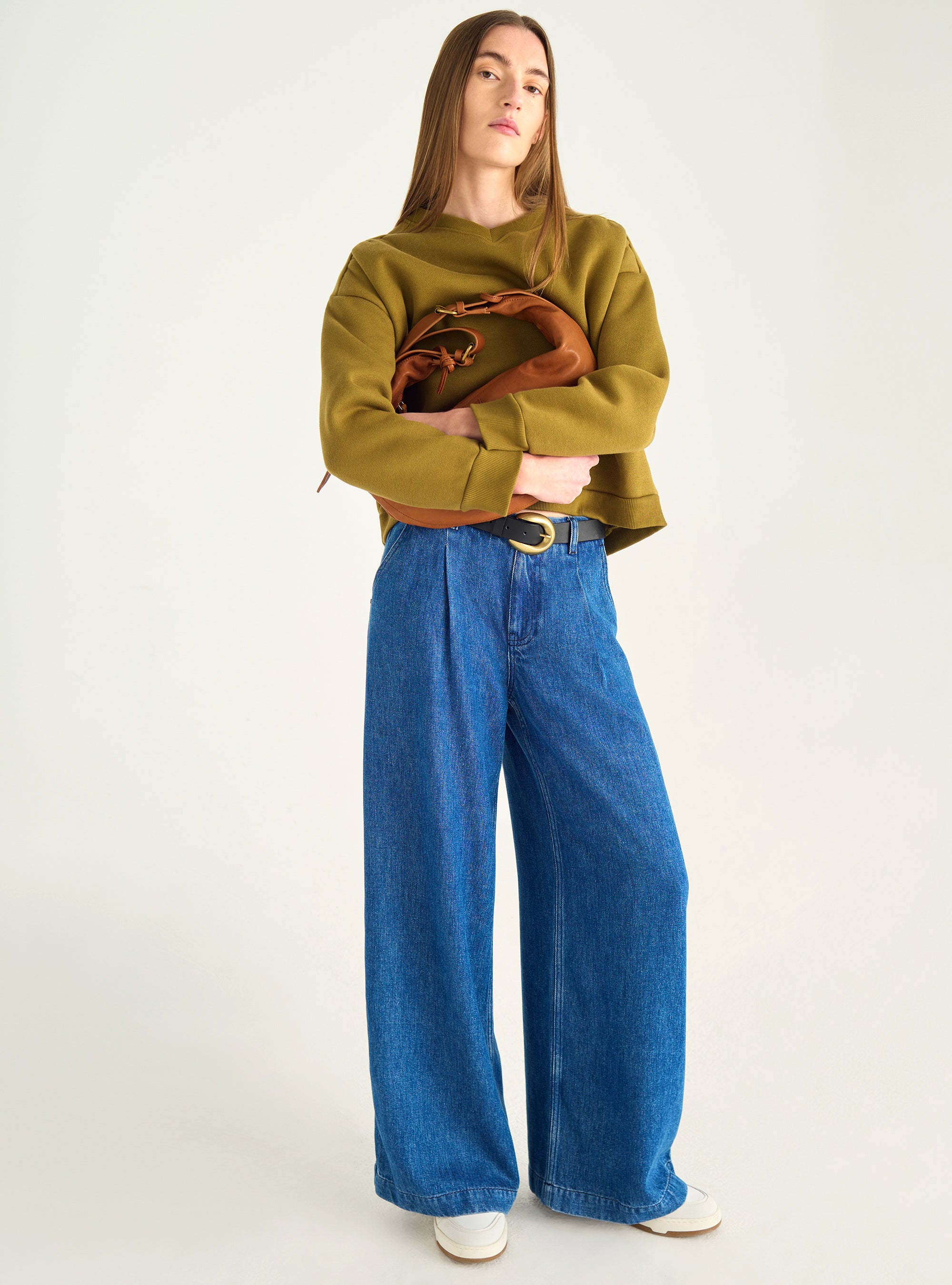 High-Waist-Jeans mit lockerer Passform aus Lyocell-Denim