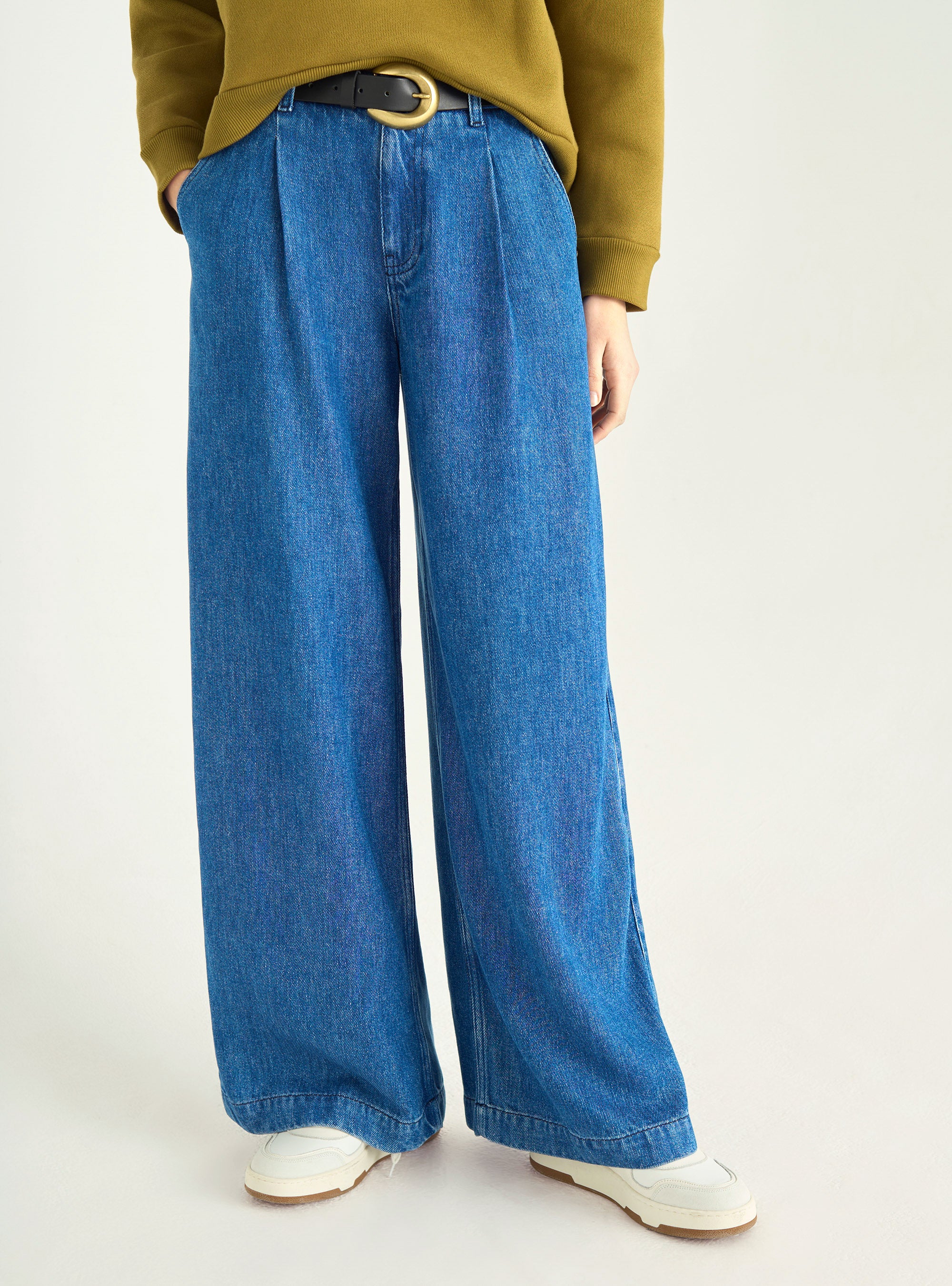 High-Waist-Jeans mit lockerer Passform aus Lyocell-Denim