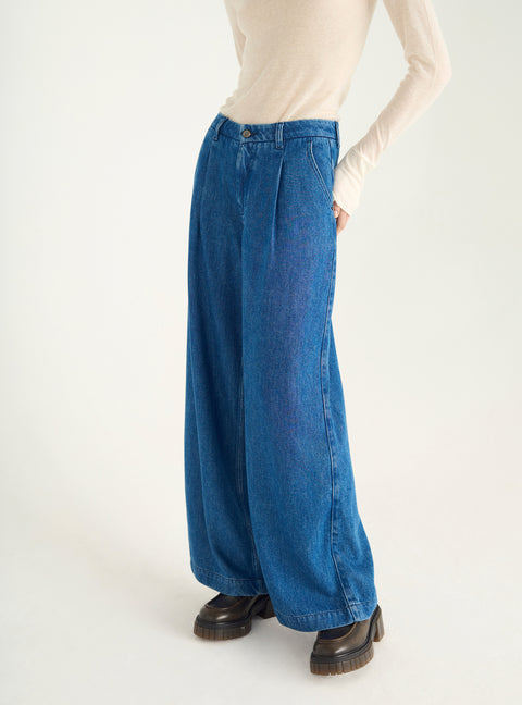 High-Waist-Jeans mit lockerer Passform aus Lyocell-Denim