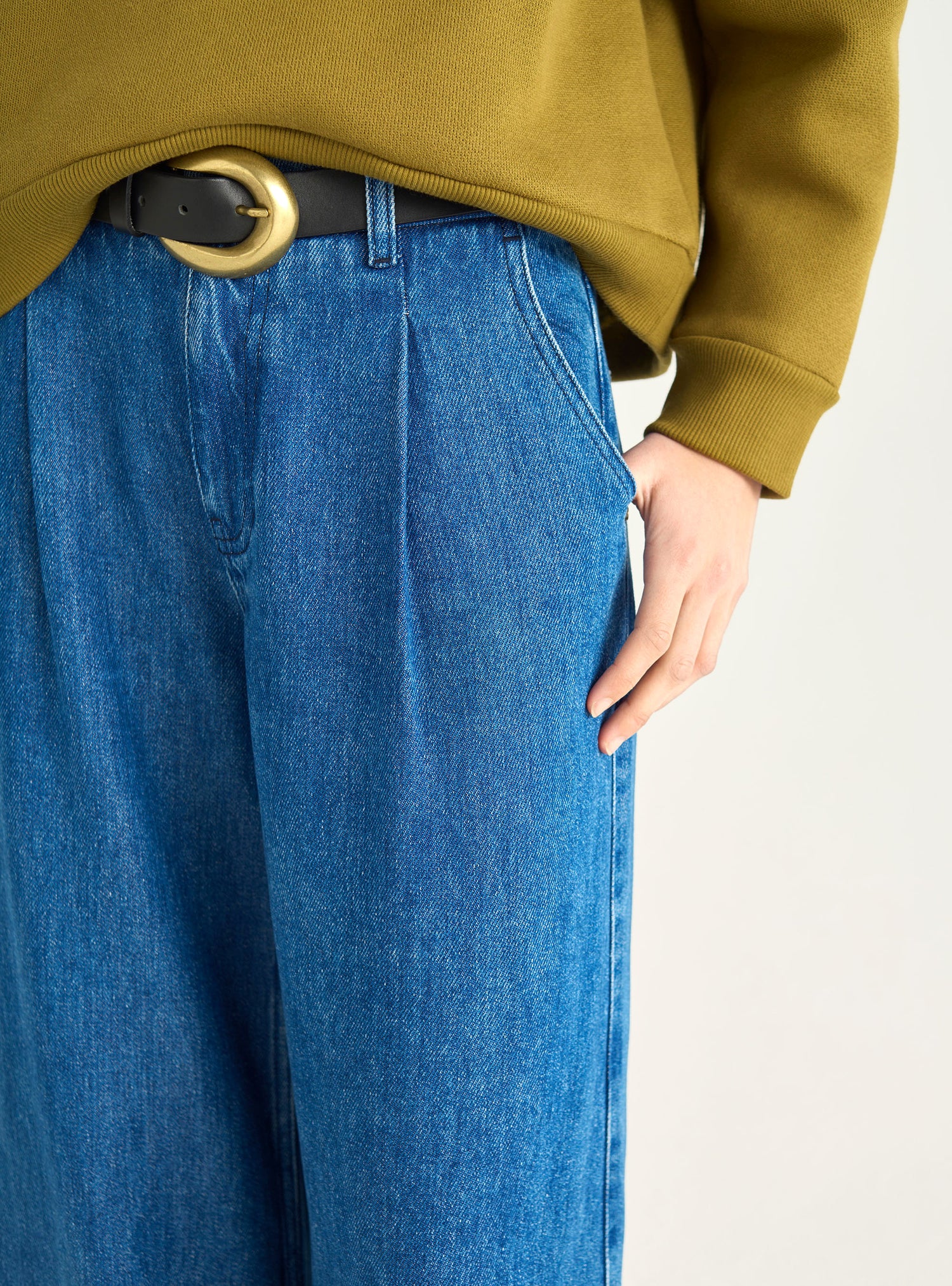 High-Waist-Jeans mit lockerer Passform aus Lyocell-Denim