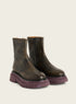 Schwarze Stiefeletten aus patiniertem Leder