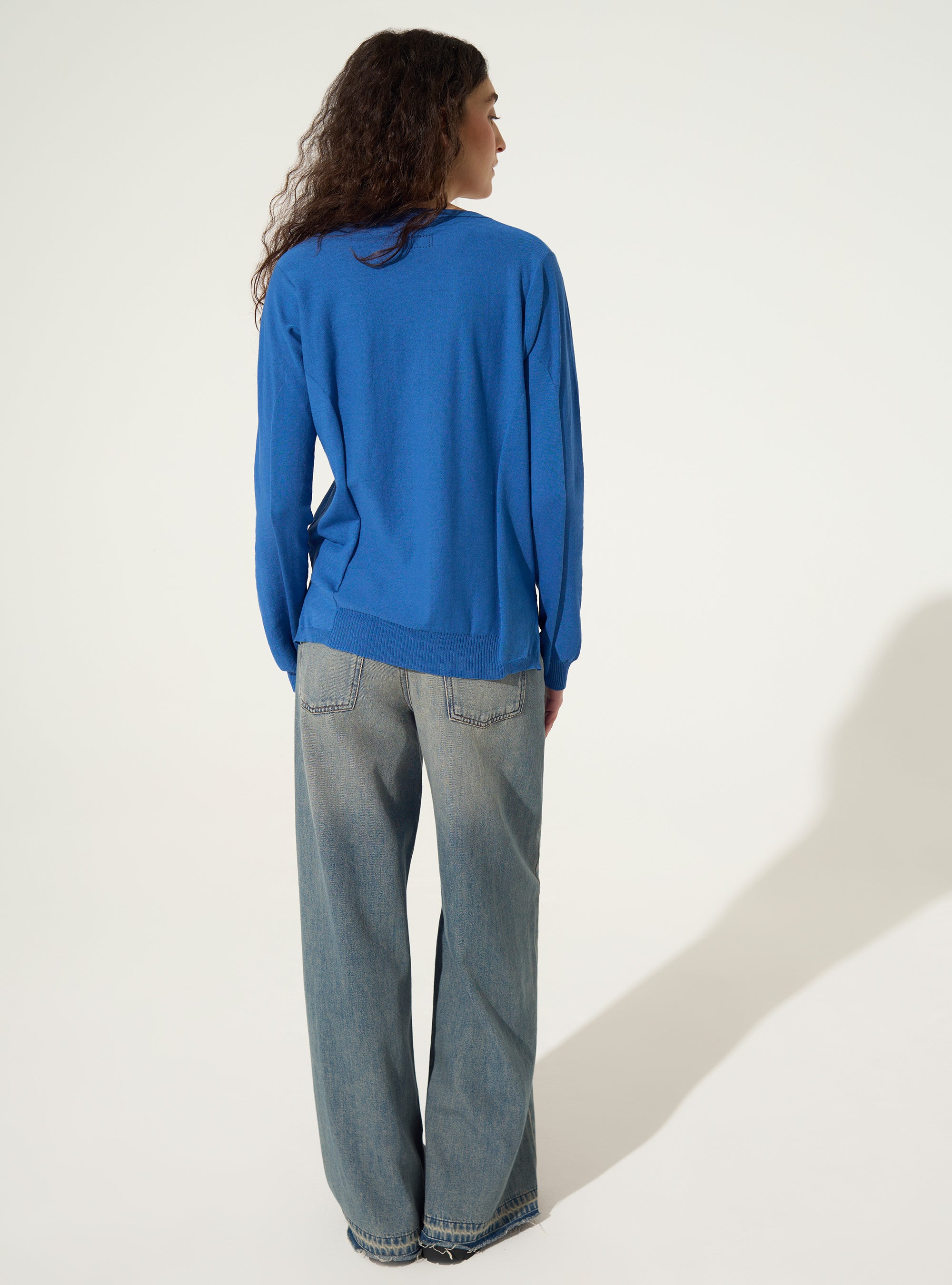 blue organic cotton cardigan