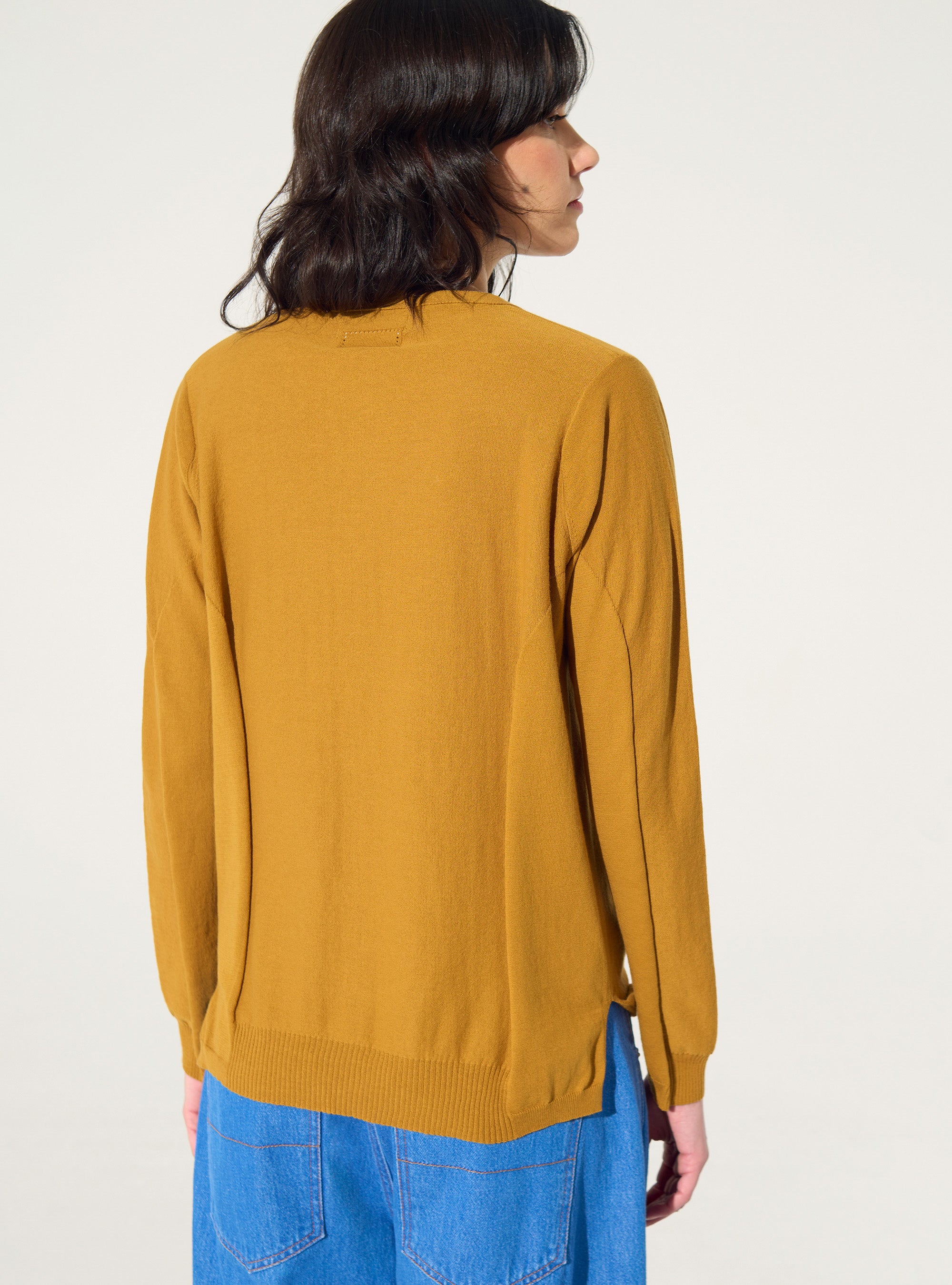 brown organic cotton cardigan