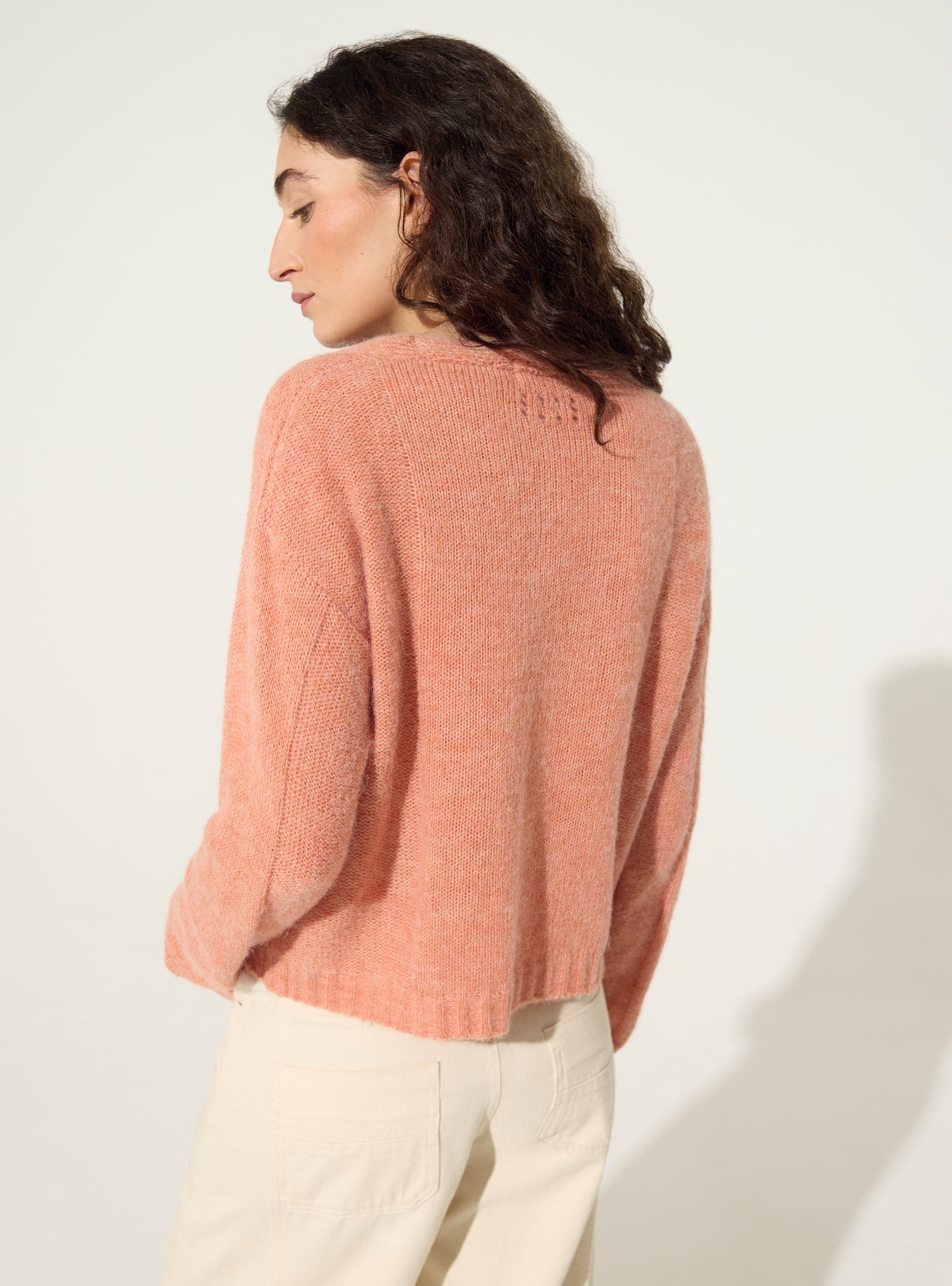 Orange wool-alpaca cardigan
