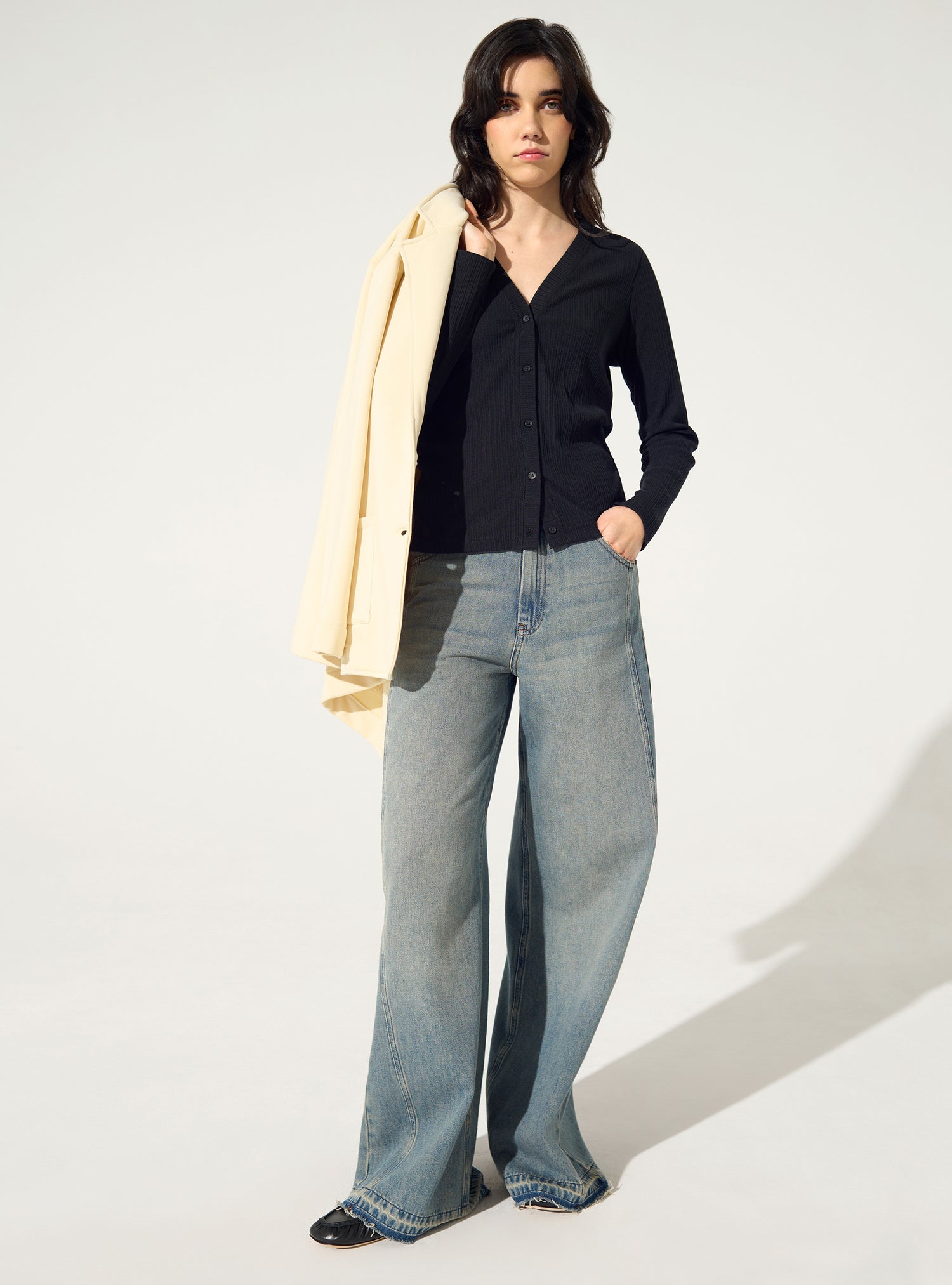 black cotton cardigan