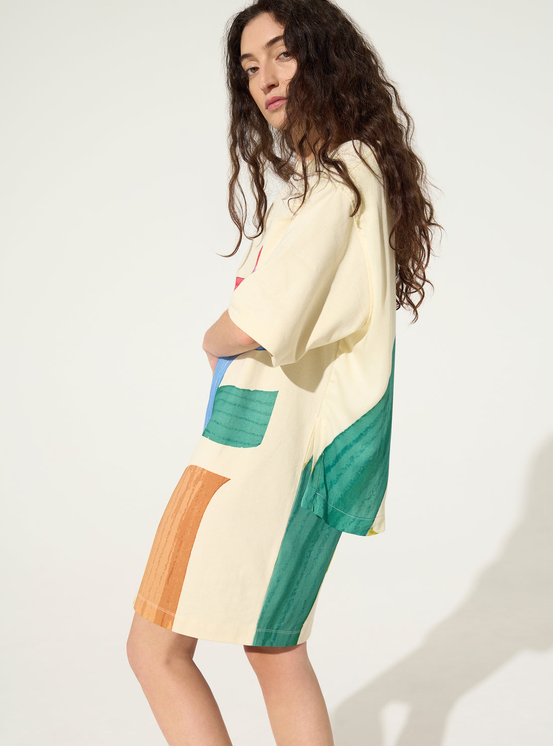 Robe en coton bio imprimé blanc