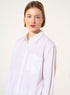 White oversized long-sleeved shirt in organic cotton