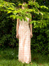 Robe longue imprimée orange acoté 