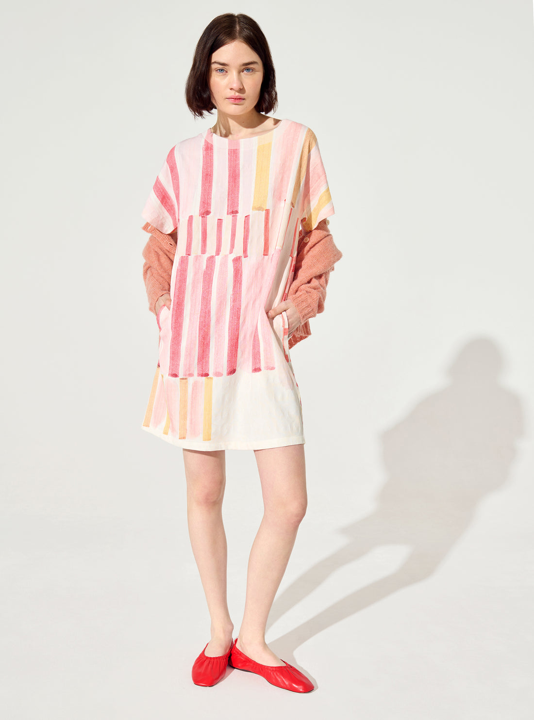 Robe plissée et sublimée rouge